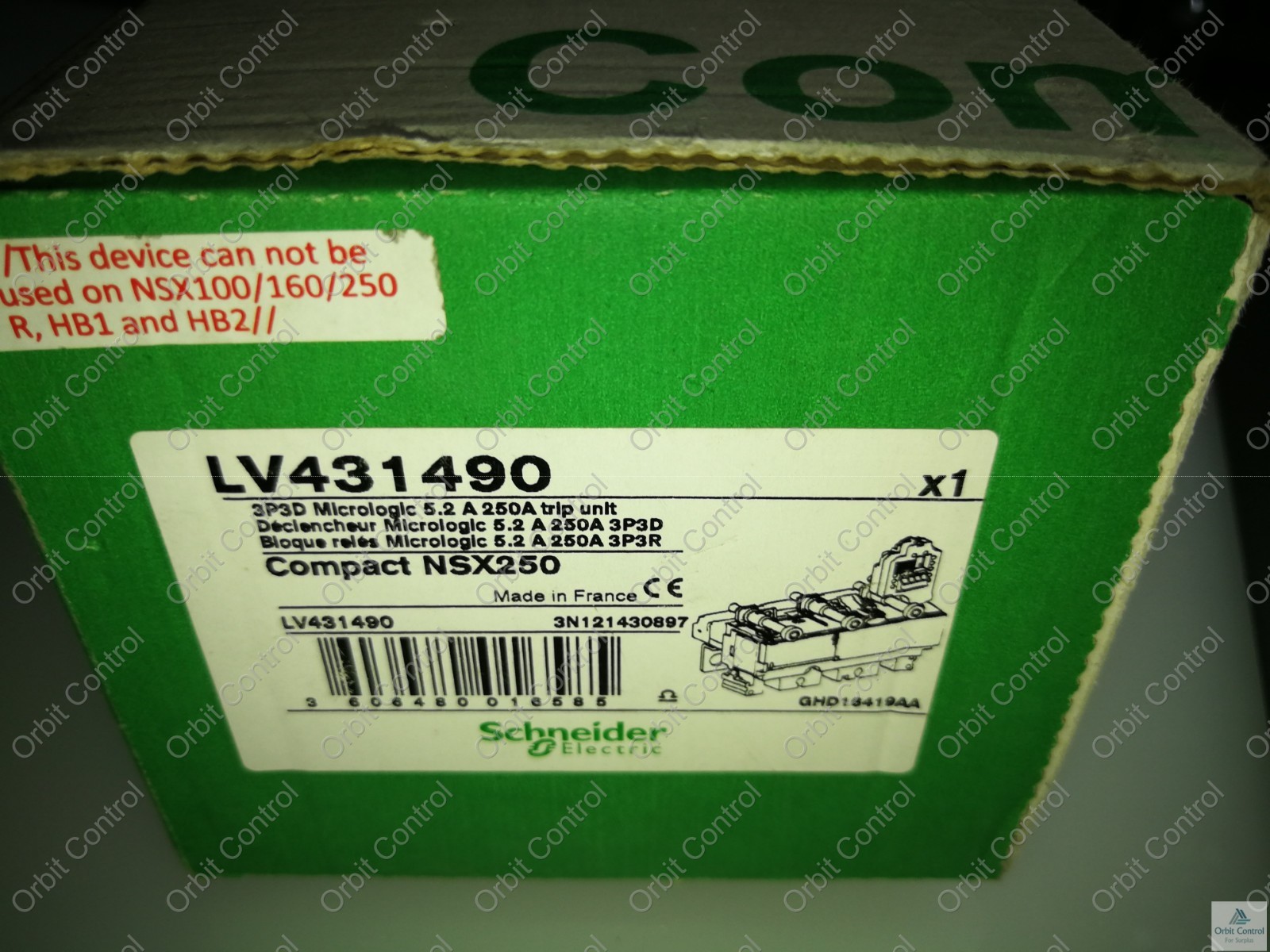 Schneider Electric LV431490 Schneider LV431490 Trip Unit Micrologic 5.2 A - 250A 2