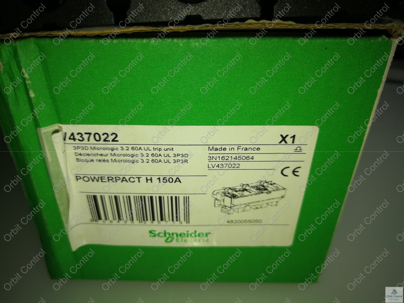 Schneider Electric LV437022 Schneider LV437022 Trip Unit 3P3D Micrologic 3.2 A-60A 5