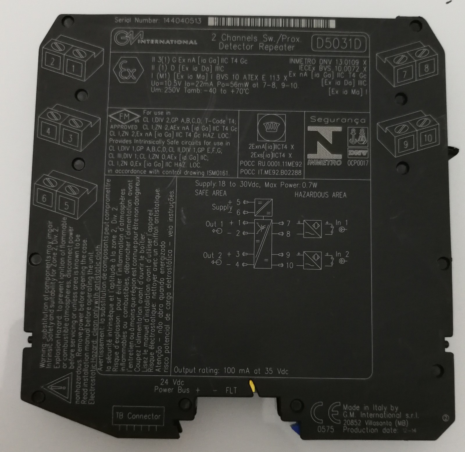 GM International D5031D GM International D5031D Switch/Proximity Detector Repeater 2 channels 3