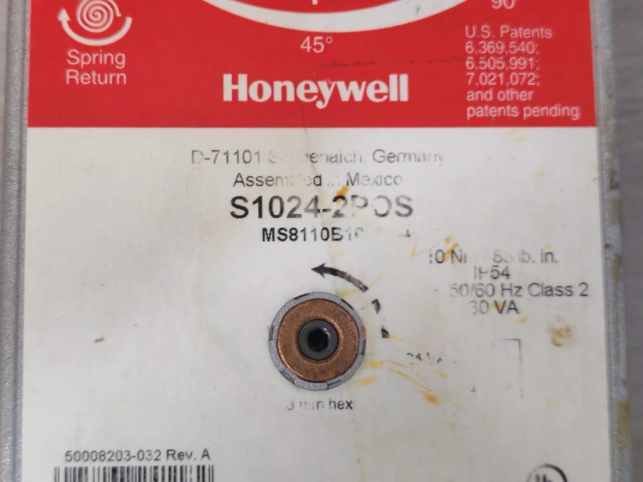 Honeywell S 1024-2POS HONEYWELL S 1024-2POS 10 Nm /88 lb.in IP54 24V 50/60 HZ Class 2 30VA 4