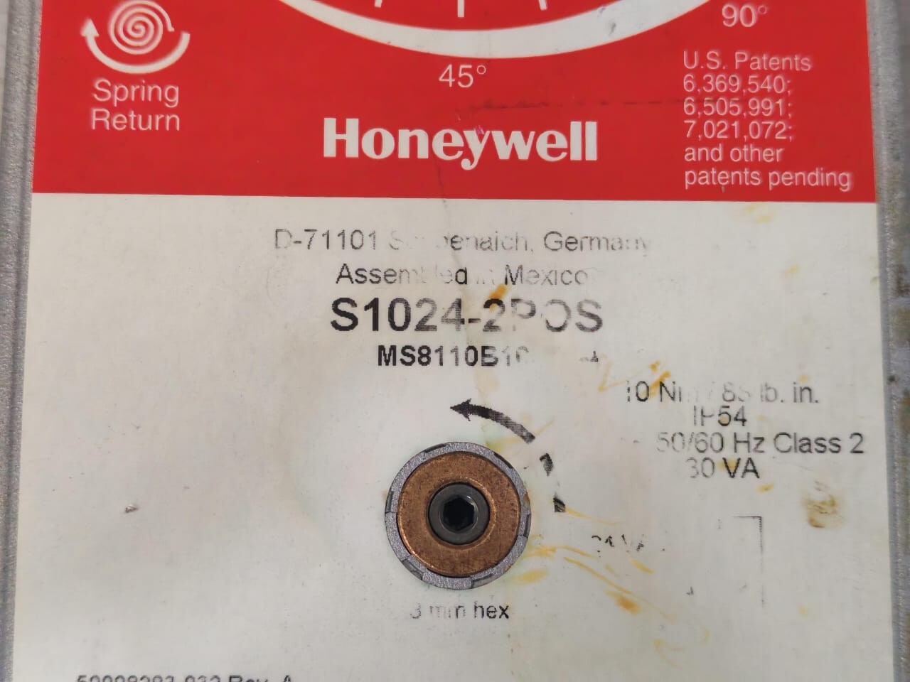 Honeywell S 1024-2POS HONEYWELL S 1024-2POS 10 Nm /88 lb.in IP54 24V 50/60 HZ Class 2 30VA 5
