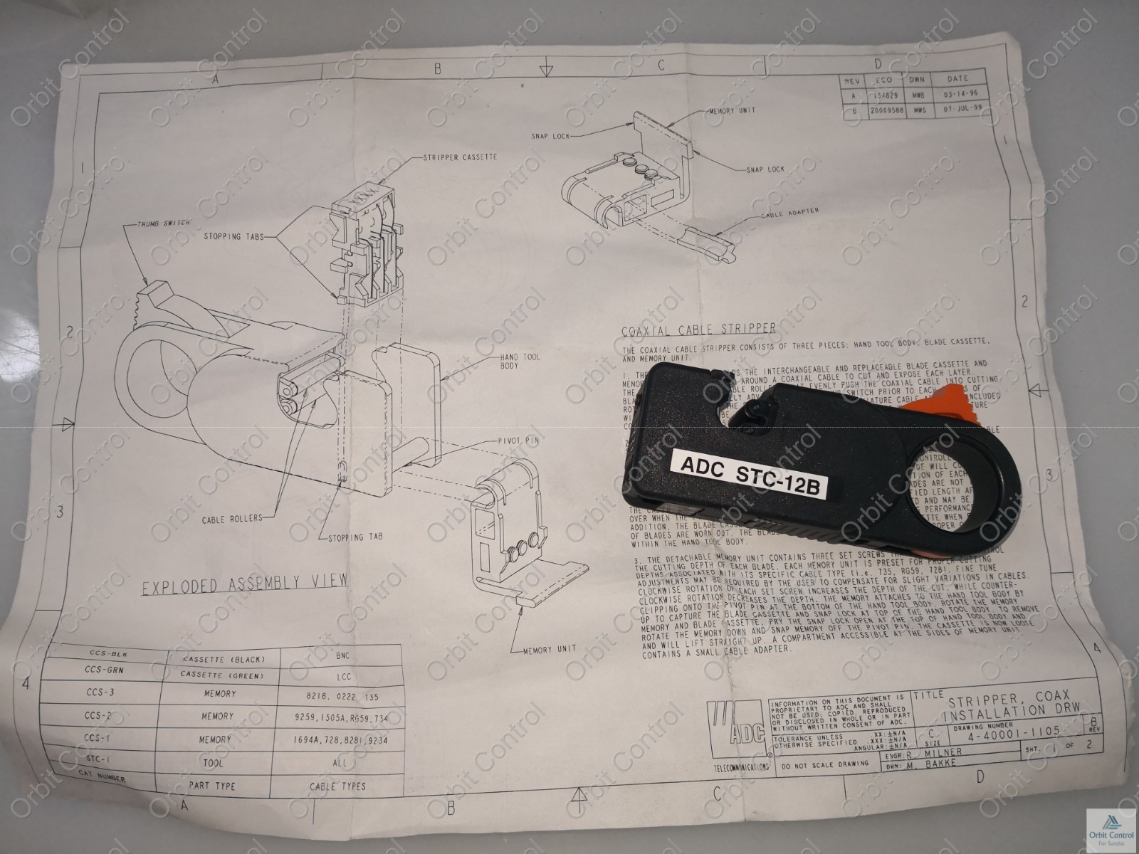 ADC STC-12B ADC-Commscope STC-12B Manual Coaxial Cable Stripper Tool 4
