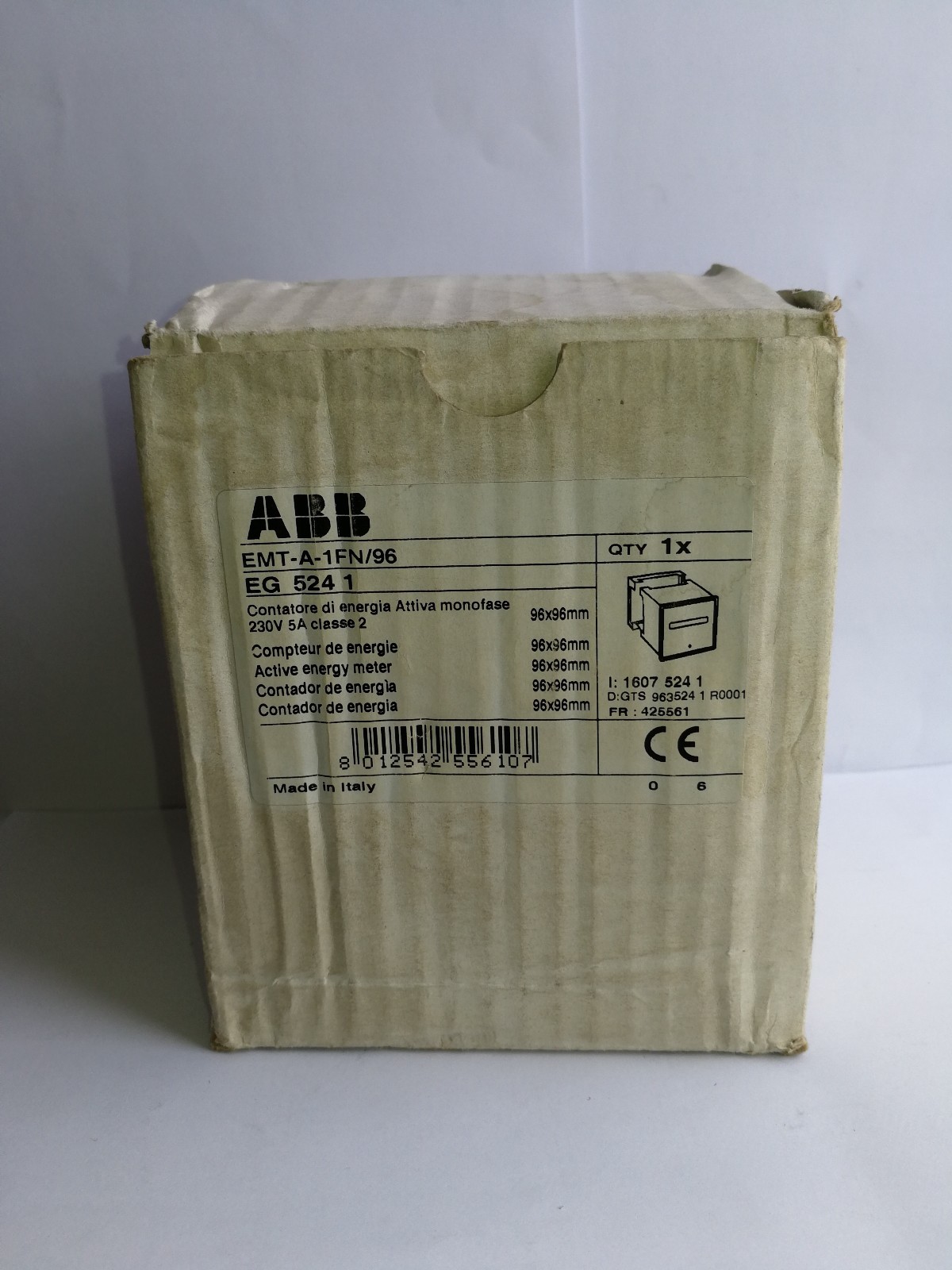 ABB EMT-A-1FN/96 ABB EMT-A-1FN/96 SINGLE-PHASE ACTIVE ENERGY kWh METER 7