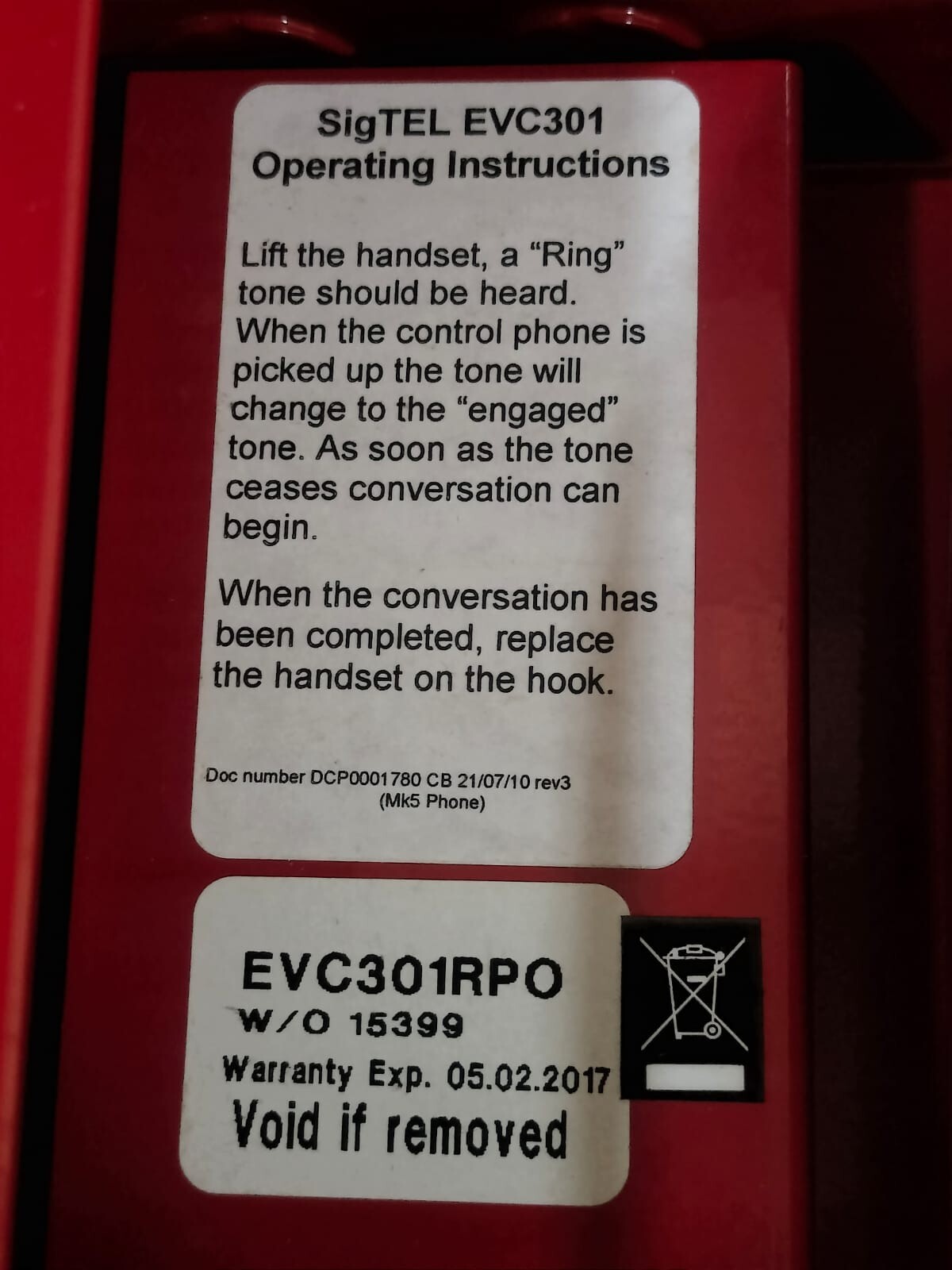 C-TEC EVC301RPO EVC301RPO Fire Telephone Outstation c/w Handset (Push to Open), Stainless Steel 3