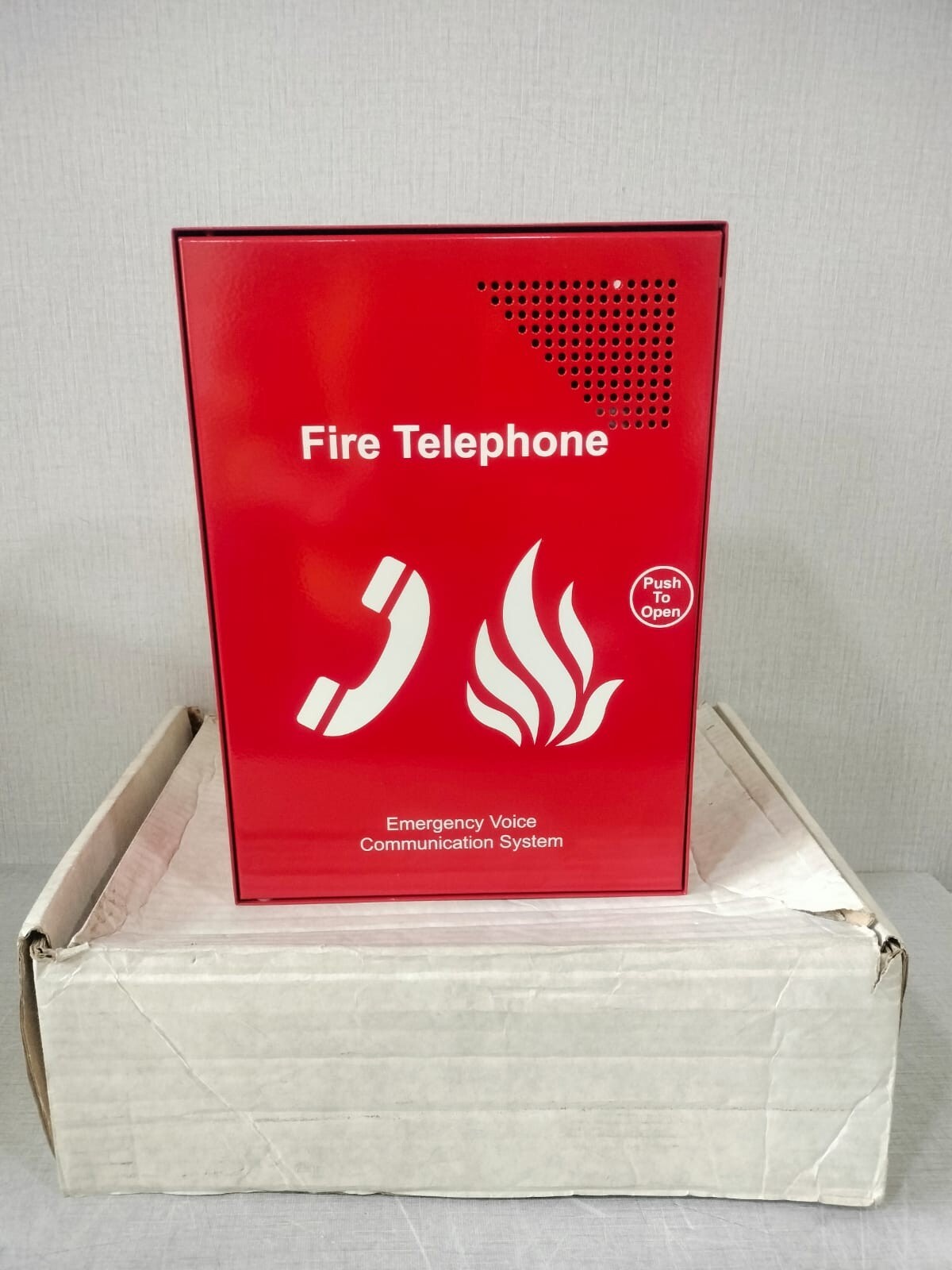 EVC301RPO Fire Telephone Outstation c/w Handset (Push to Open), Stainless Steel