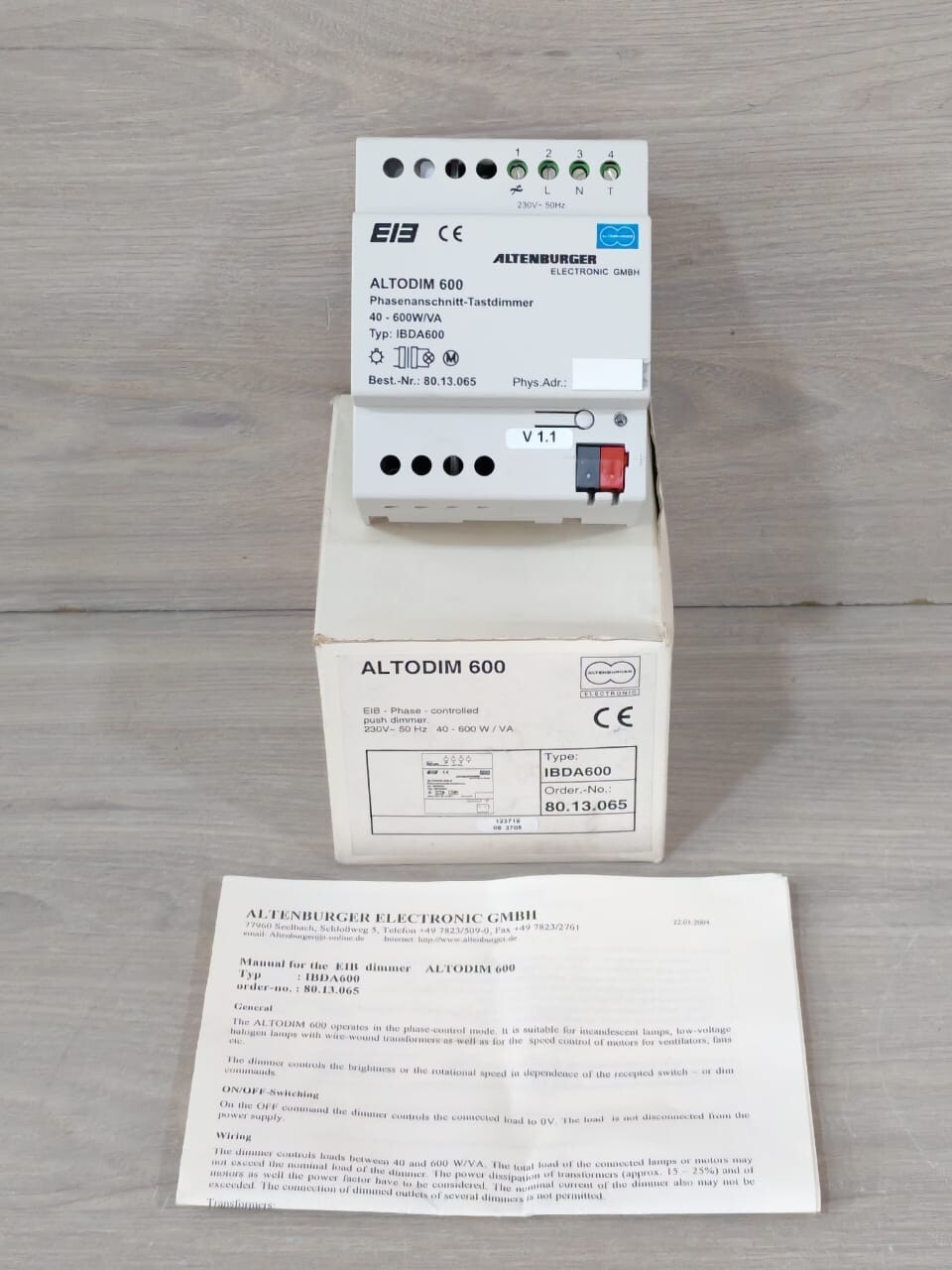 ALTENBURGER ELECTRONIC ALTODIM 600 PHASE CONTROL TOUCH DIMMER IBDA600
