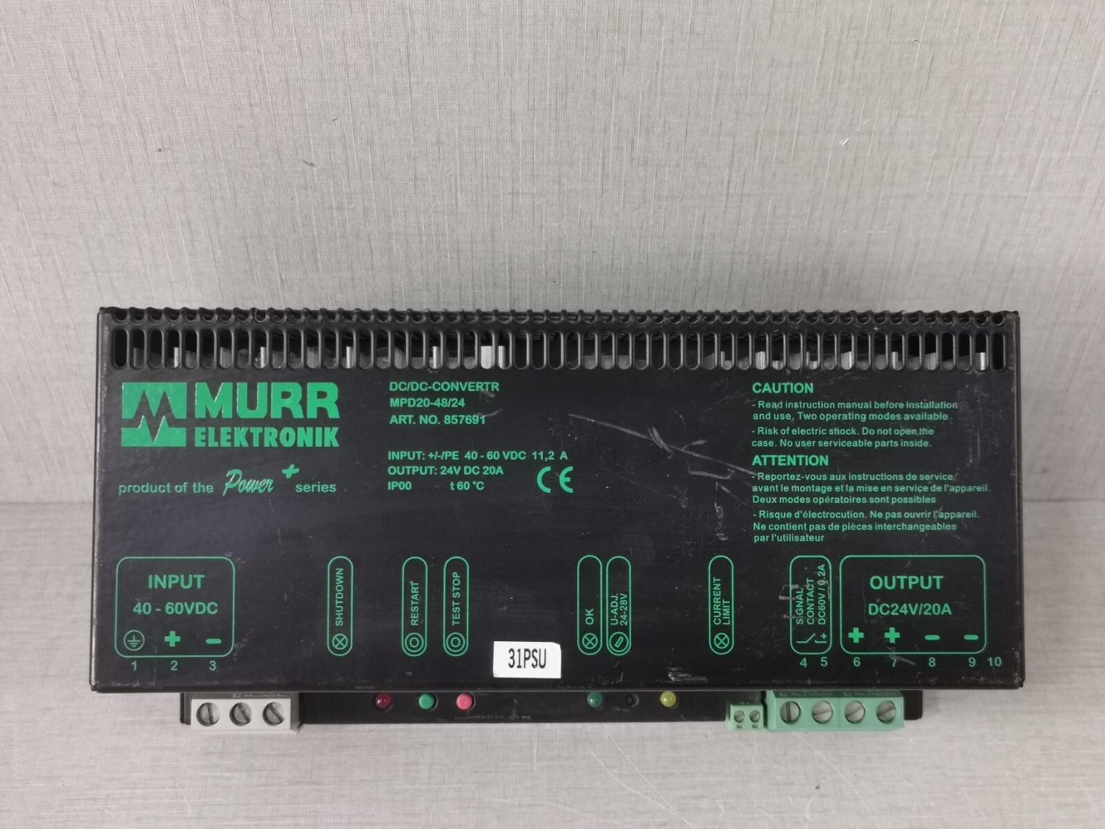 MURR ELEKTRONIK MPD20-48/24 DC/DC-CONVERTER 857691