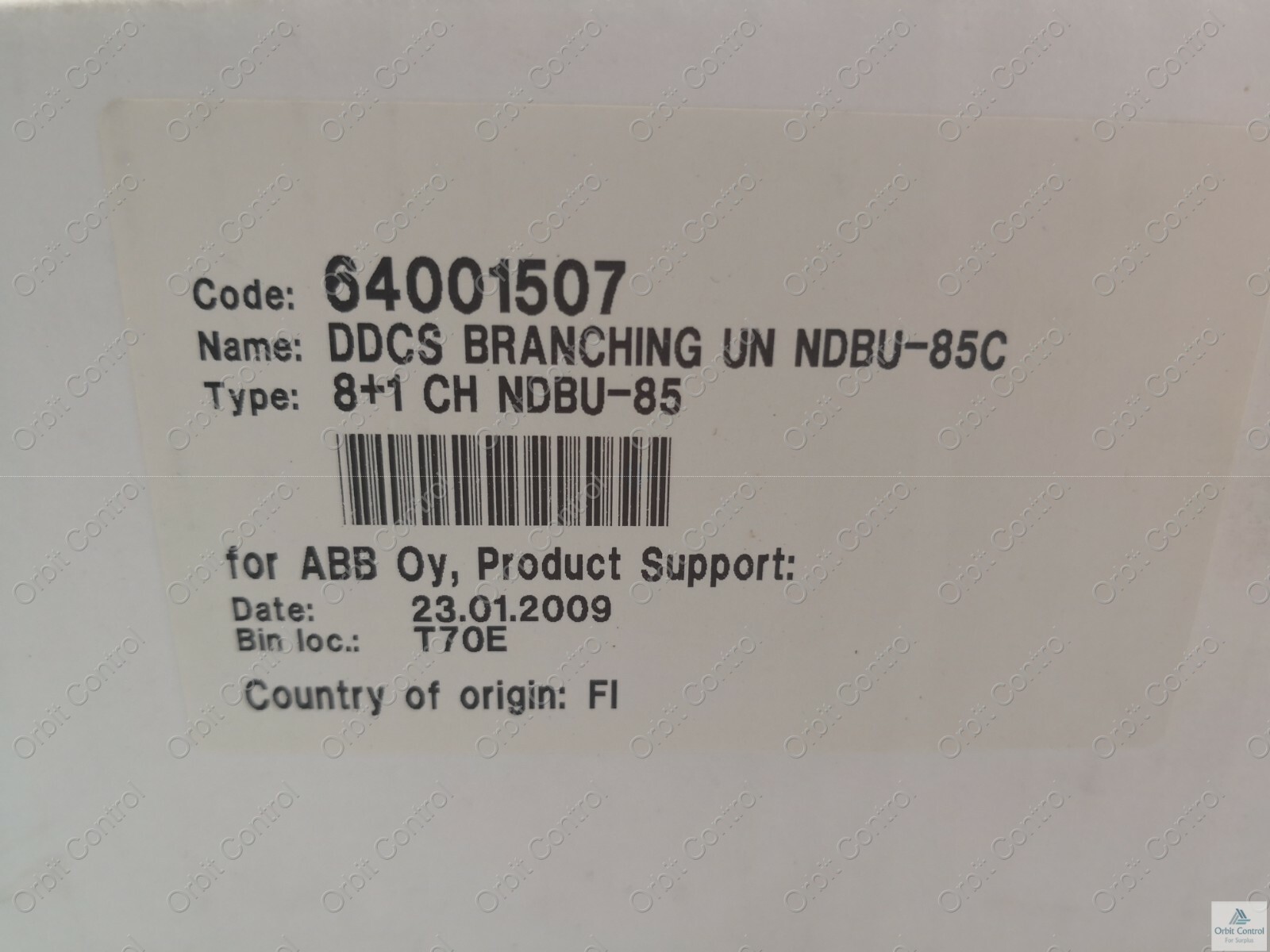 ABB NDBU-85C ABB DDCS BRANCHING UN NDBU-85C / 8+1 CH NDBU-85 / 64001507 4