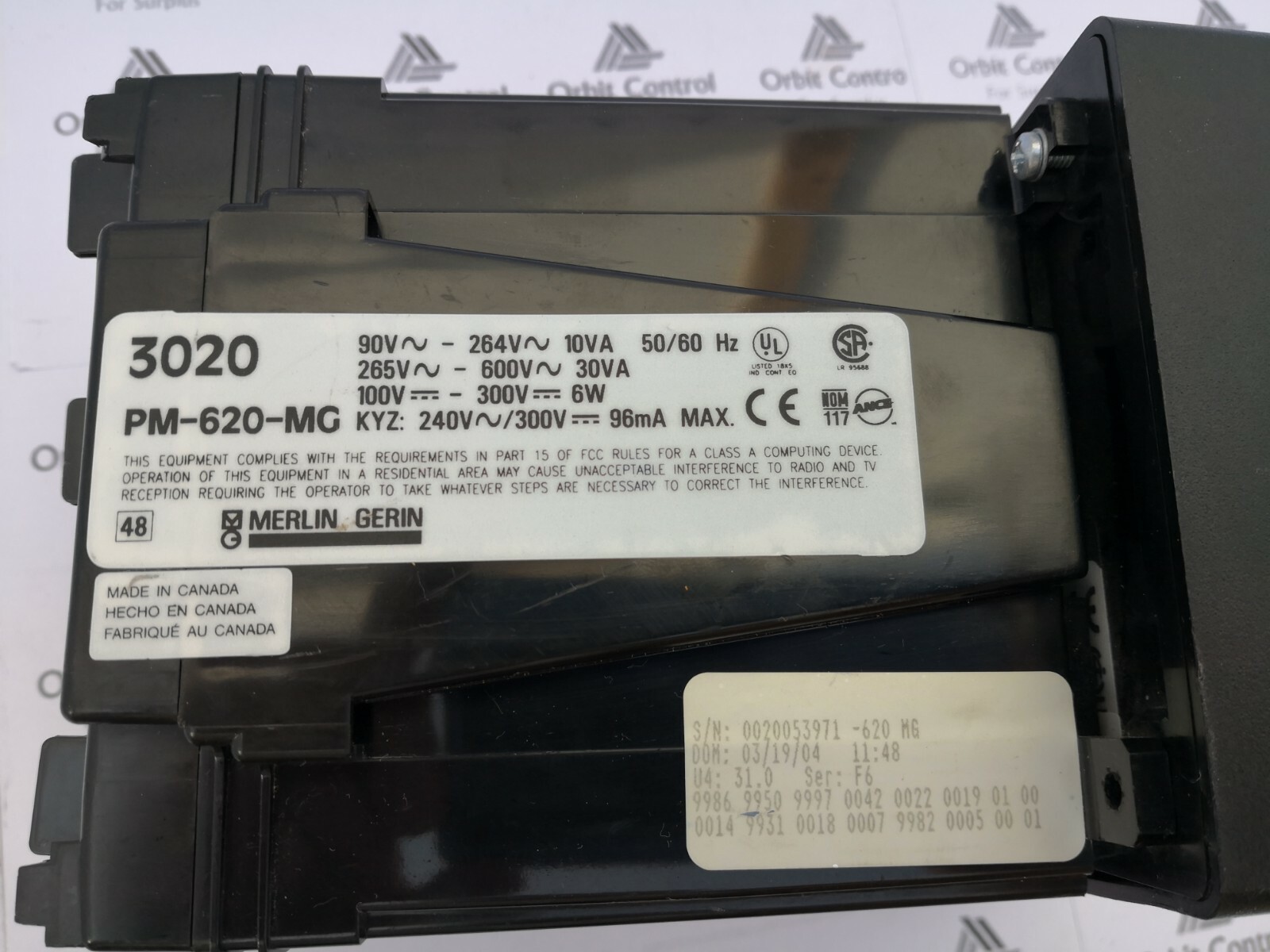Merlin Gerin PM-620-MG MERLIN GERIN Power Logic 3020 PM-620-MG Power Meter 4
