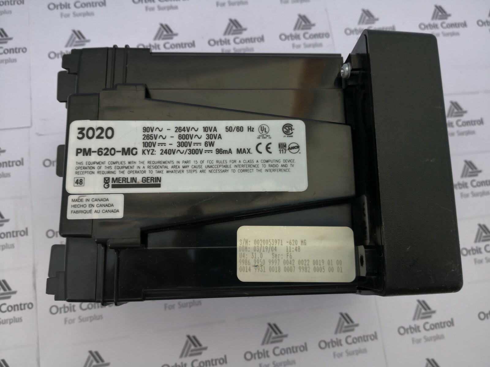 Merlin Gerin PM-620-MG MERLIN GERIN Power Logic 3020 PM-620-MG Power Meter 5
