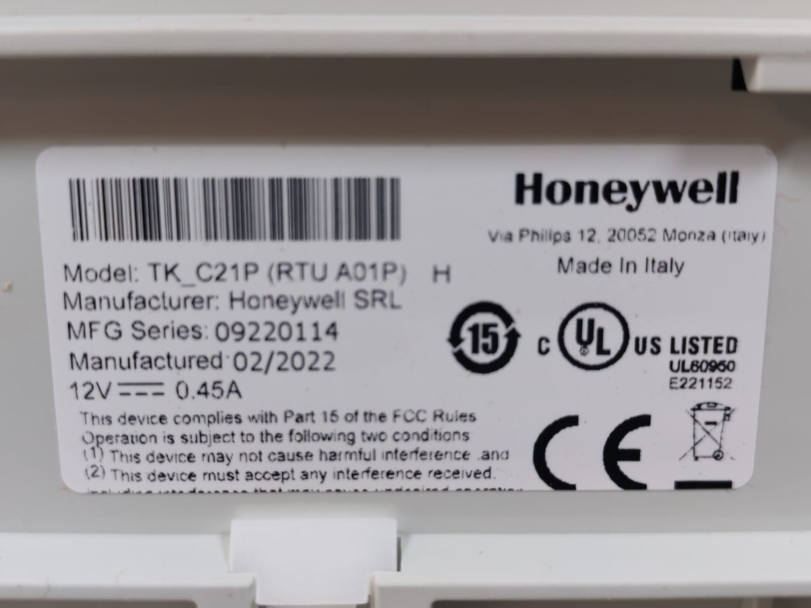 Honeywell RTU A01P Honeywell TK C21P Model RTU A01P Digital Wiegand Multi I/O Management Device 8
