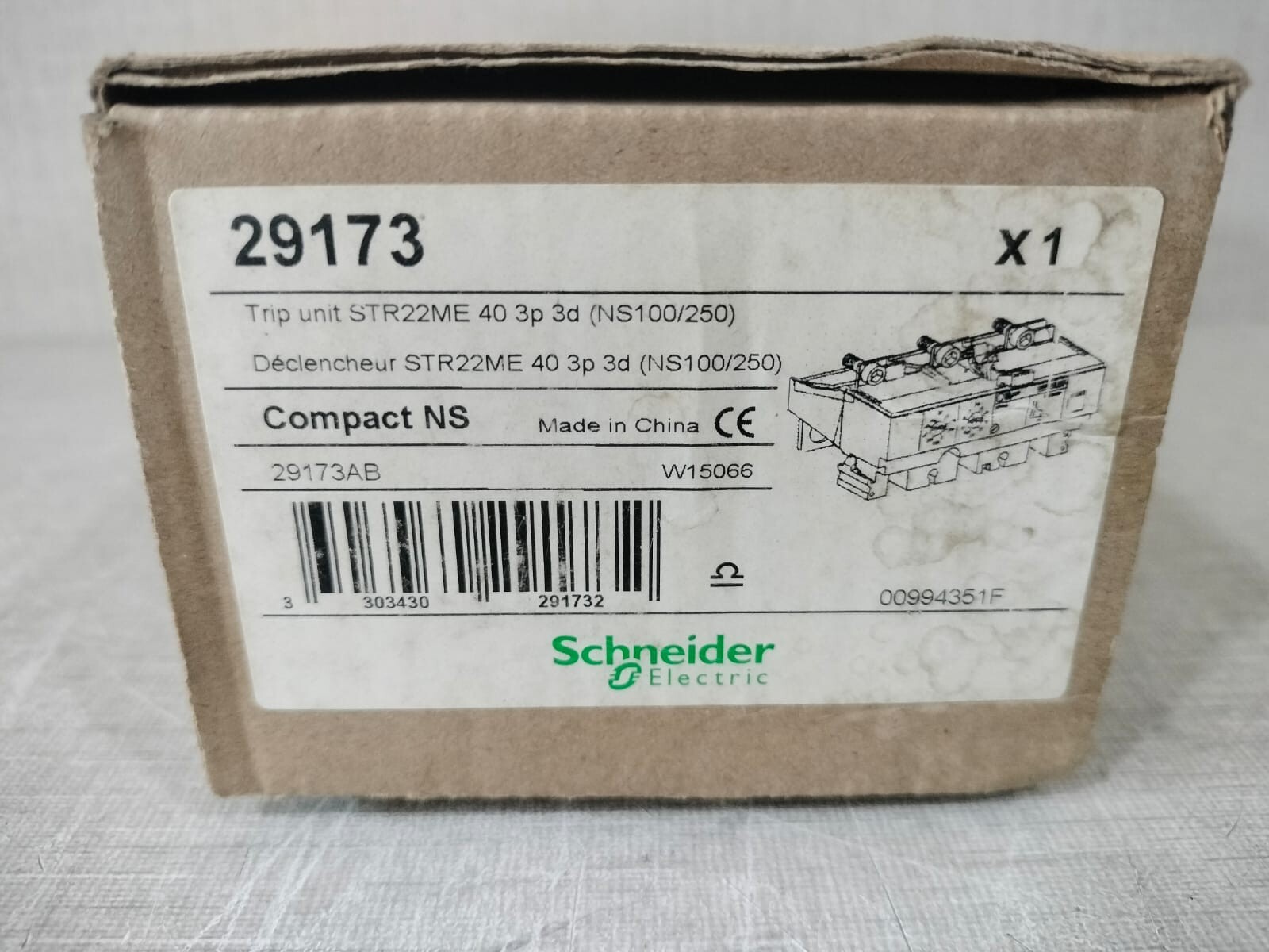 Schneider Electric 29173 Schneider 29173 CIRCUIT BREAKER ACCESSORY TRIP UNIT STR22ME 40 3p 3d 2