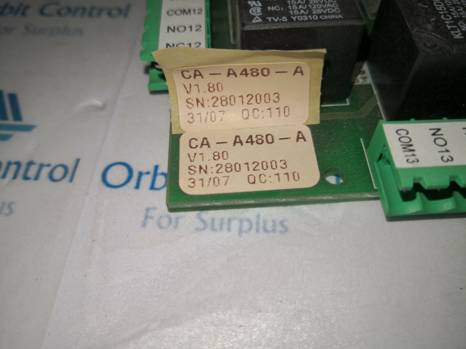 Multitechnologies CA-A480-ANB Multitechnologies CDV 1 / CA-A480-ANB / 16-Floor Elevator Controller CA-A48 0-P 3