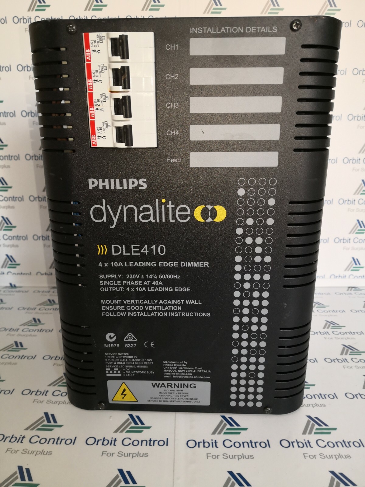 Philips DLE410 Philips Dynalite DLE410 Leading Edge Dimmer Controller Dynet 4X10A 230V - 20A 1P 2
