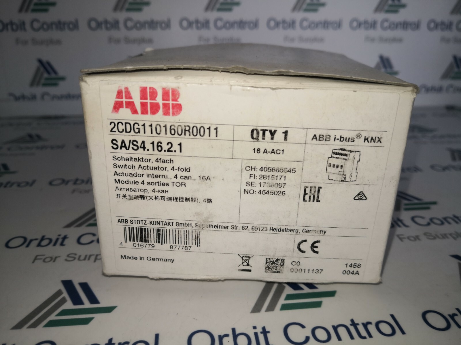 ABB 2CDG110160R0011 2CDG110160R0011 / ABB Switch Actuator SA/S4.16.2.1 2