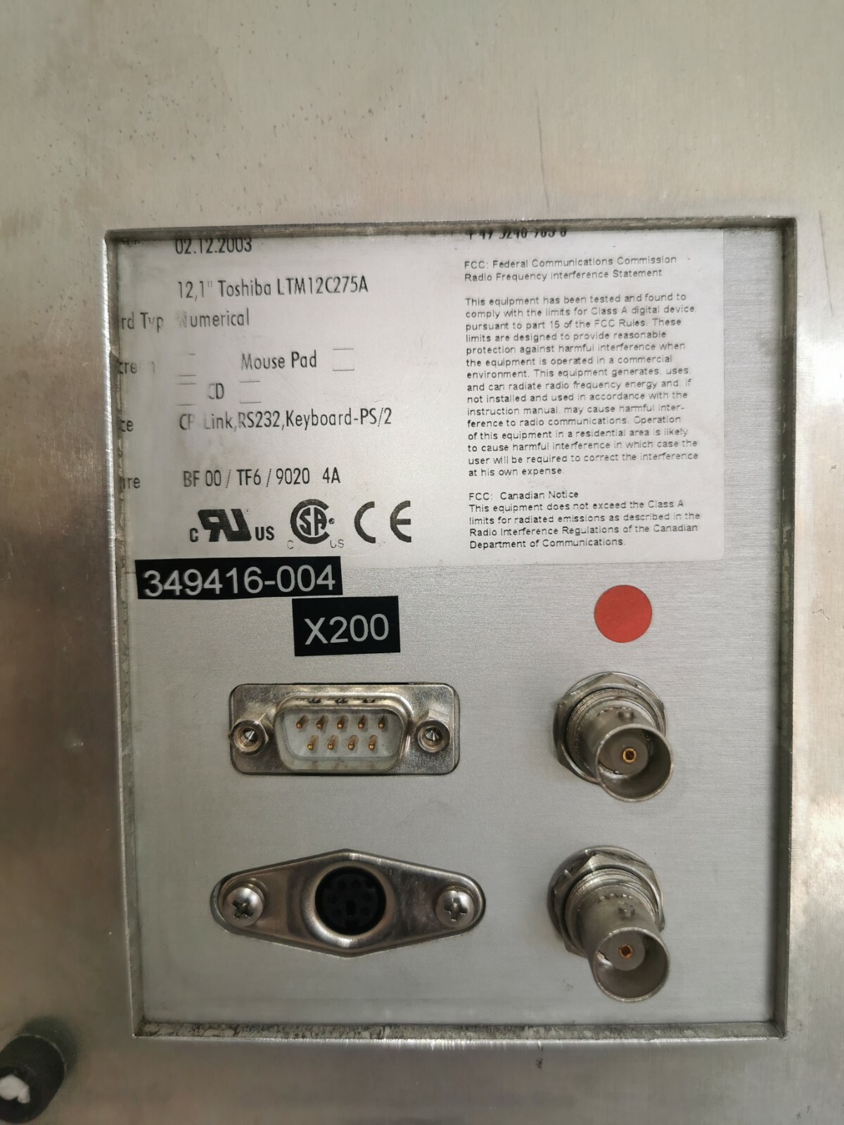 HEIDENHAIN ATEK BF 00/TF6 /9020 4A HEIDENHAIN ATEK HS PLUS / BF 00/TF6 /9020 4A / 349416-004 SCREEN TOUCH PANEL 6
