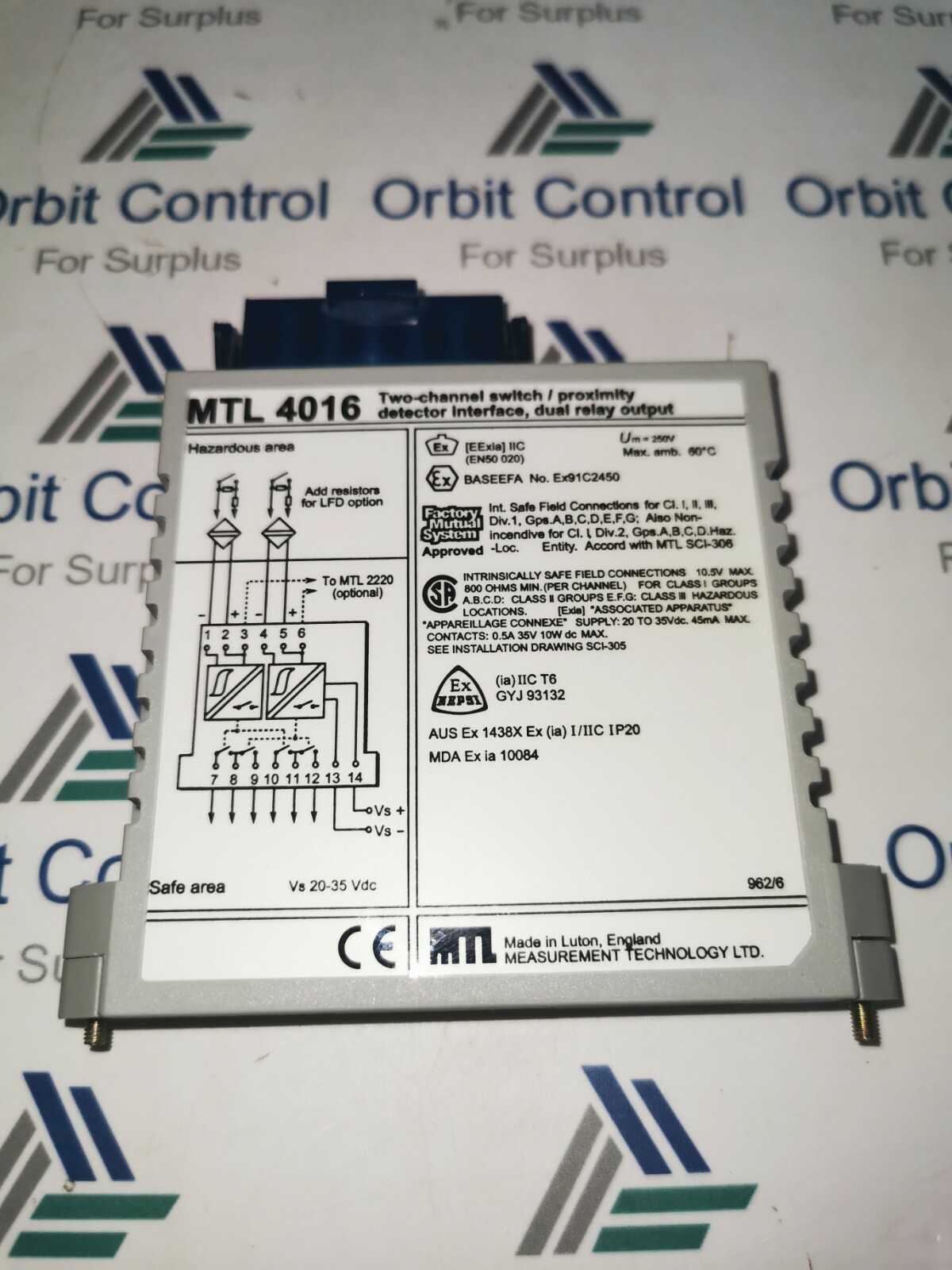 MTL MTL-4016 MTL 4016 Two-channel switch / proximity detector interface, dual relay output 2