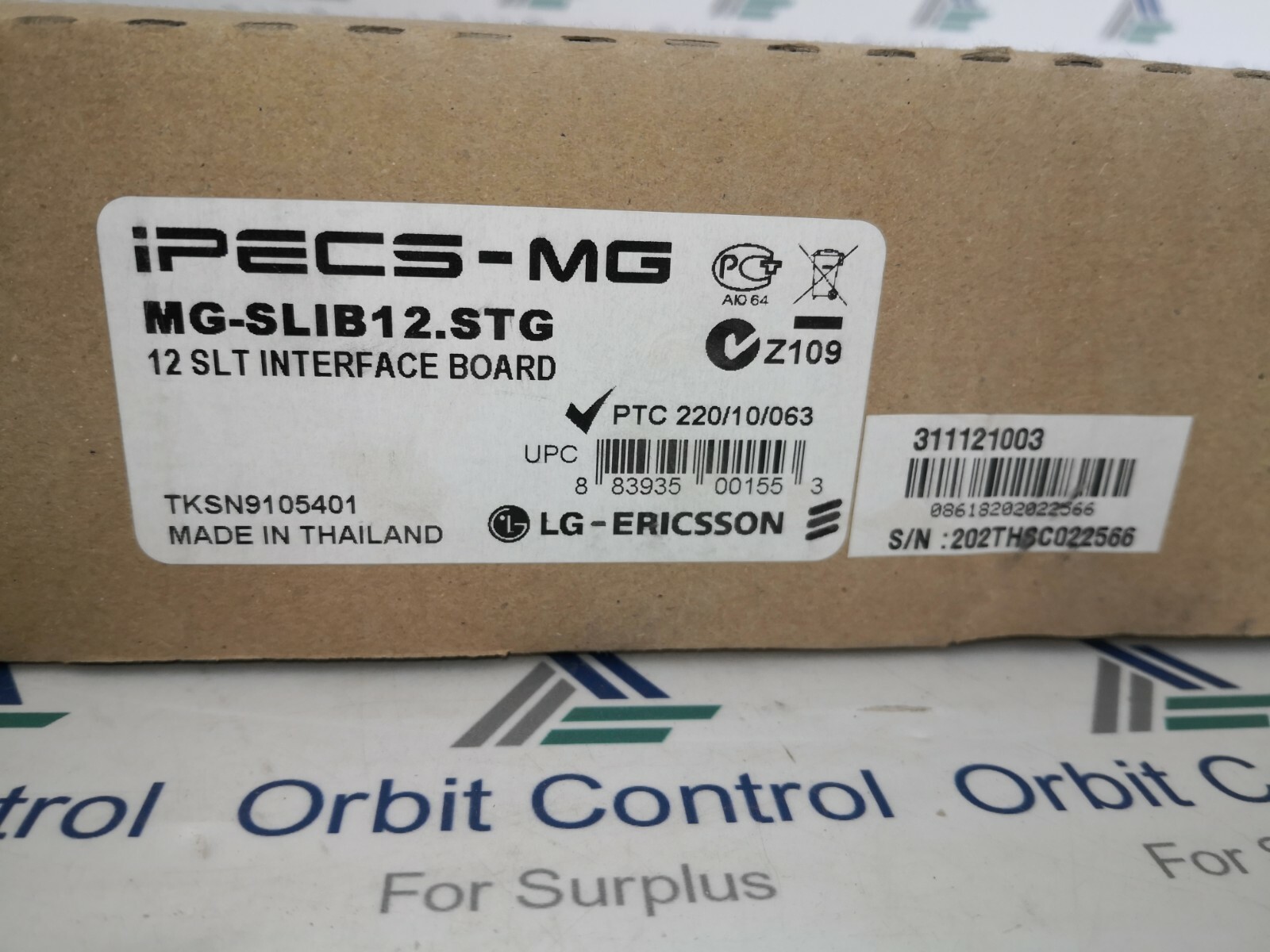 LG-Ericsson MG-SLIB12.STG / 12 SLT Interface Board / TKSN9105401
