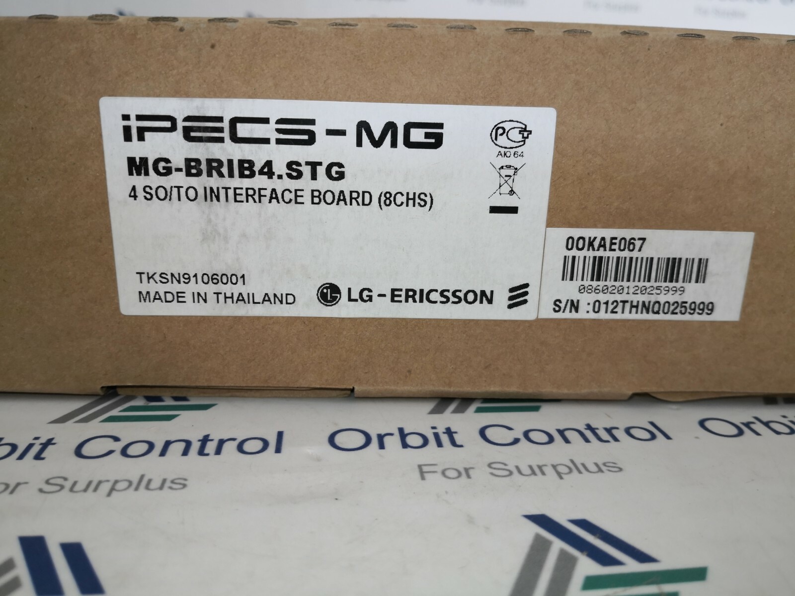 LG-Ericsson MG-BRIB4.STG LG-Ericsson MG-BRIB4.STG / 4 SO/TO Interface Board ( 8CHS ) TKSN9106001 2