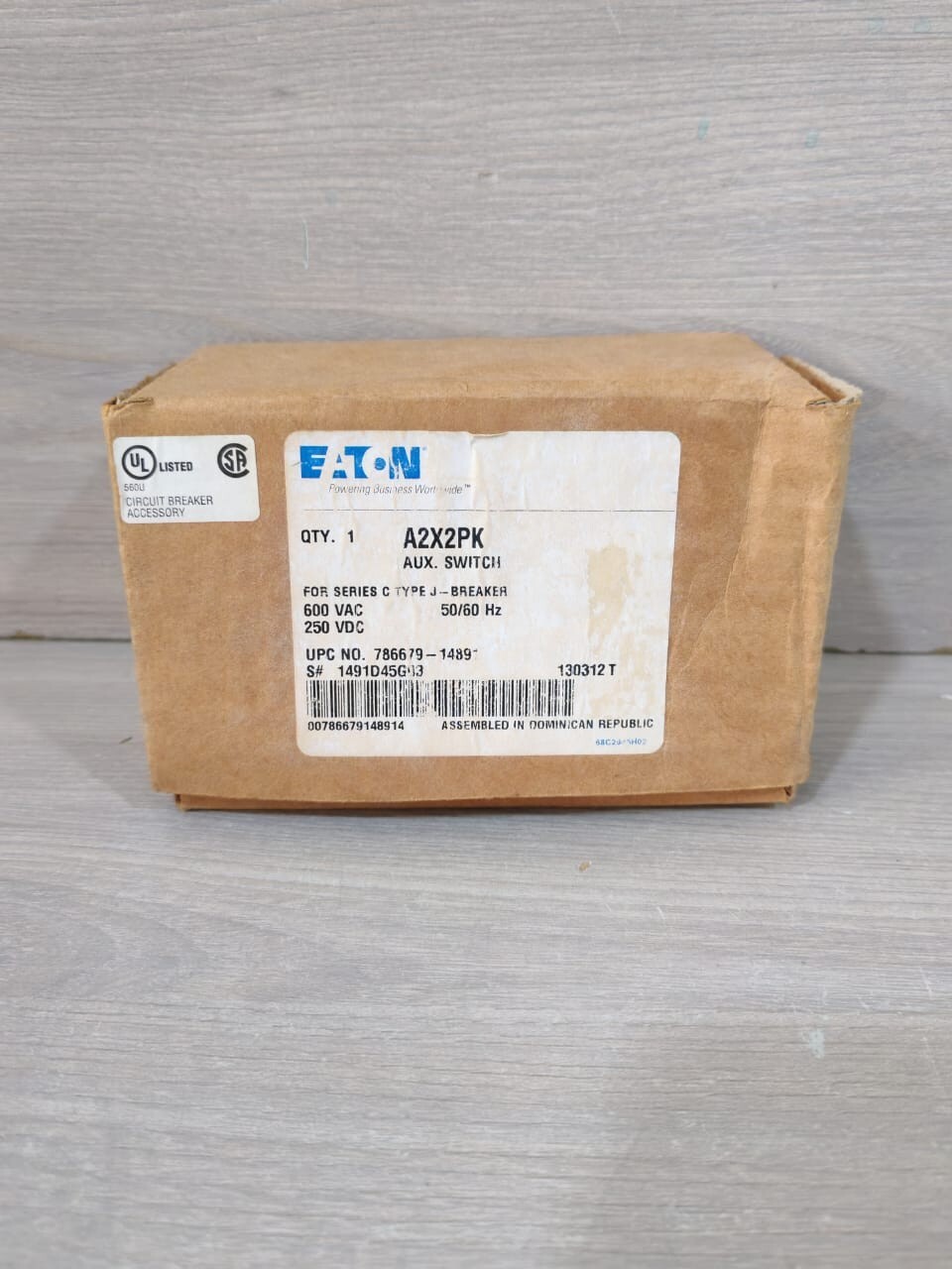 Eaton 1491D45G03 EATON/CUTLER-HAMMER A2X2PK AUX. SWITCH FOR SERIES C TYPE J-BREAKER 1491D45G03 8