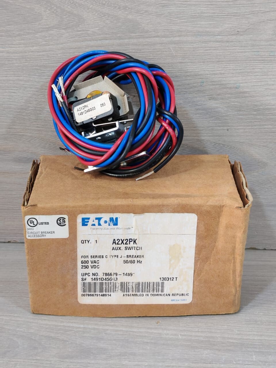 EATON/CUTLER-HAMMER A2X2PK AUX. SWITCH FOR SERIES C TYPE J-BREAKER 1491D45G03