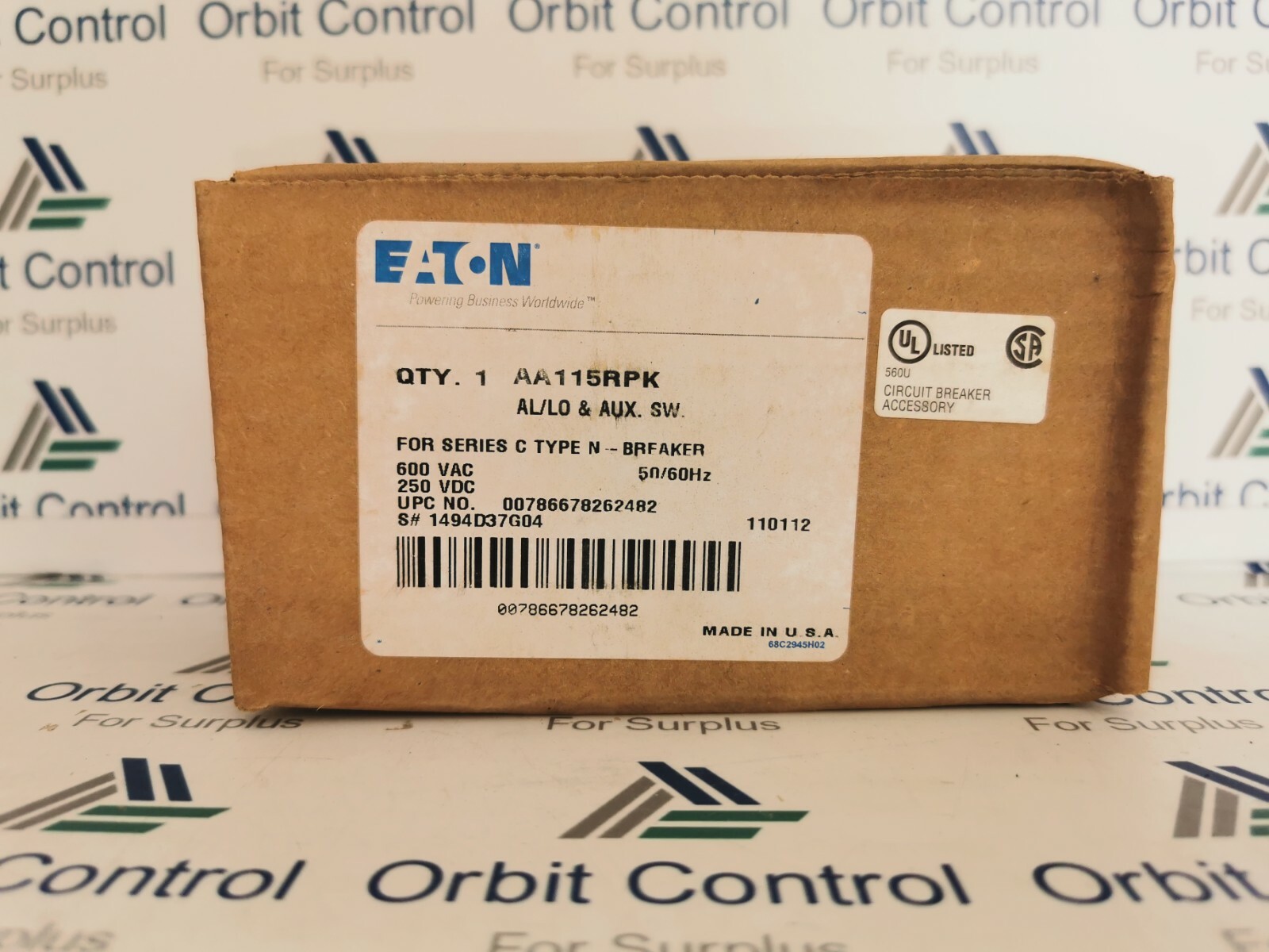 Eaton AA115RPK EATON AA115RPK AL/LO &AUX SWITCH FOR SER.C TYPE N-BREAKER 1494D37G04 2