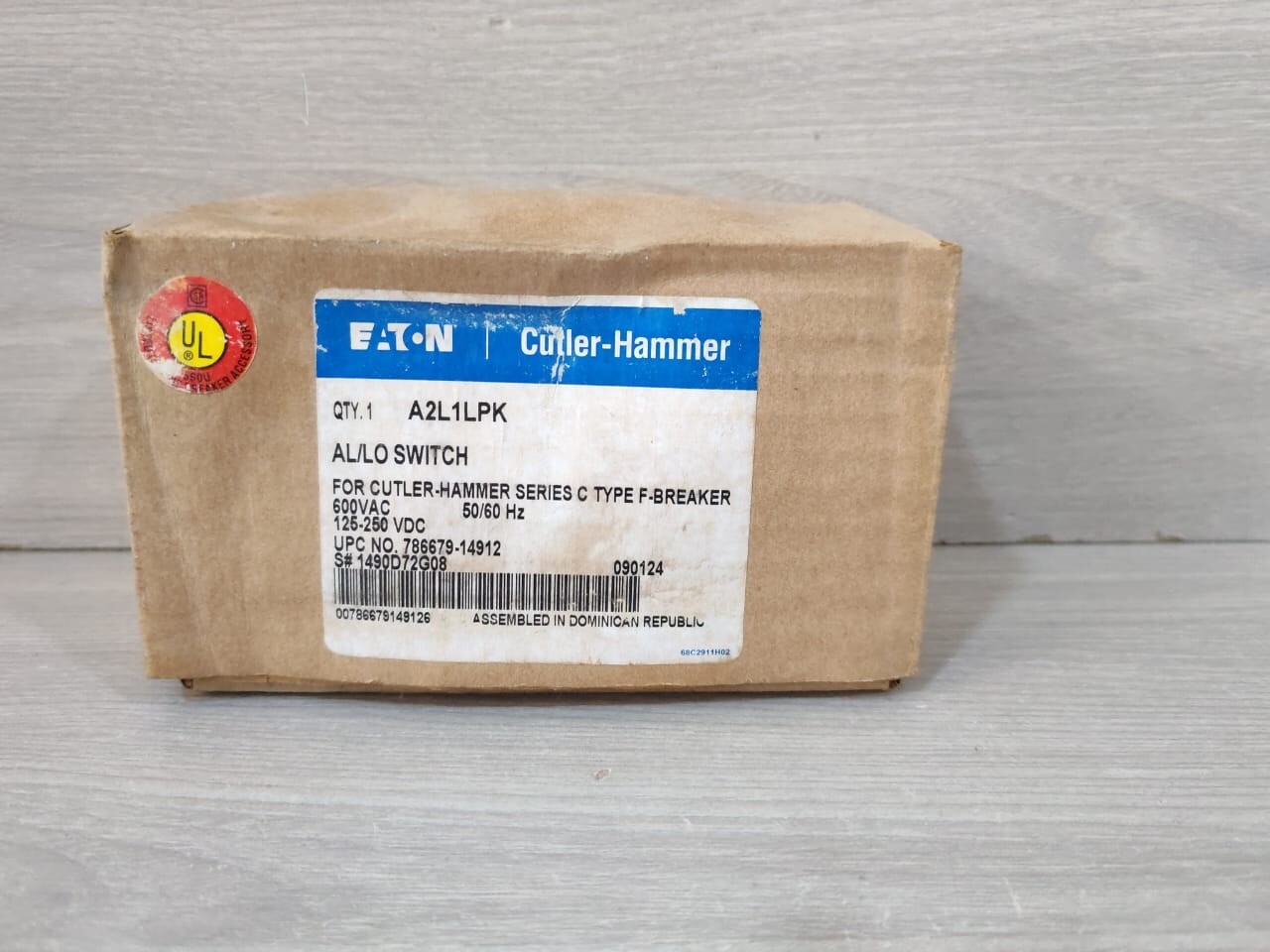 Eaton 1490D72G08 EATON A2L1LPK AL/LO FOR CUTLER-HAMMER SERIES C TYPE F BREAKER 1490D72G08 600VAC 9