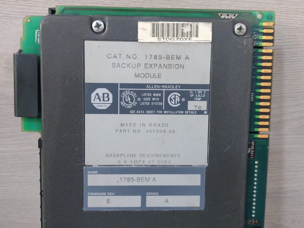 Allen-Bradley 1785-BEM A ALLEN BRADLEY 1785-BEM A BACKUP EXPANSION MODULE SER. A, F/W REV. E, 1785BEMA 2