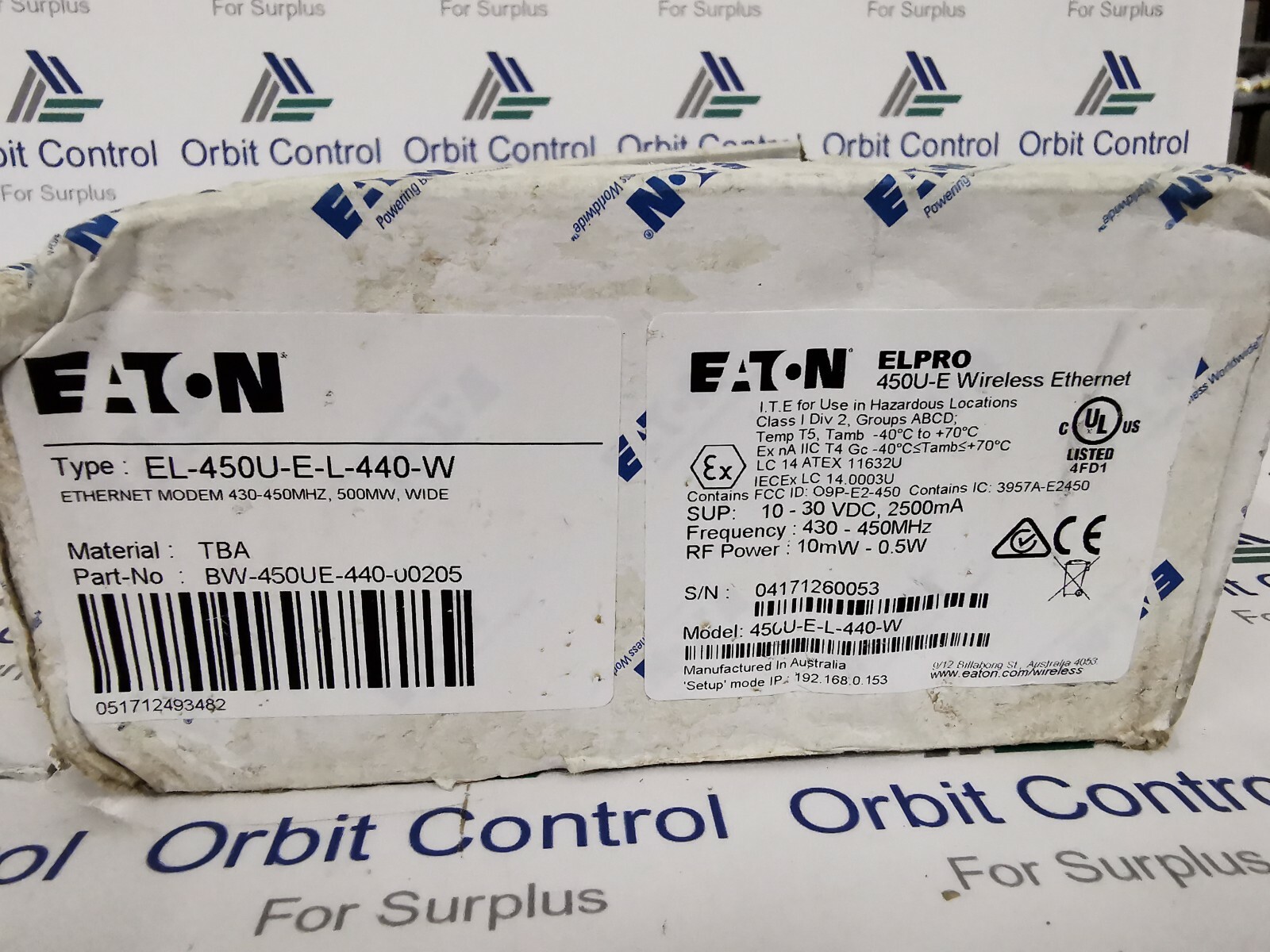Eaton EL-450U-E-L-440-W Eaton Elpro 450U-E Wireless Ethernet - / EL-450U-E-L-440-W 7