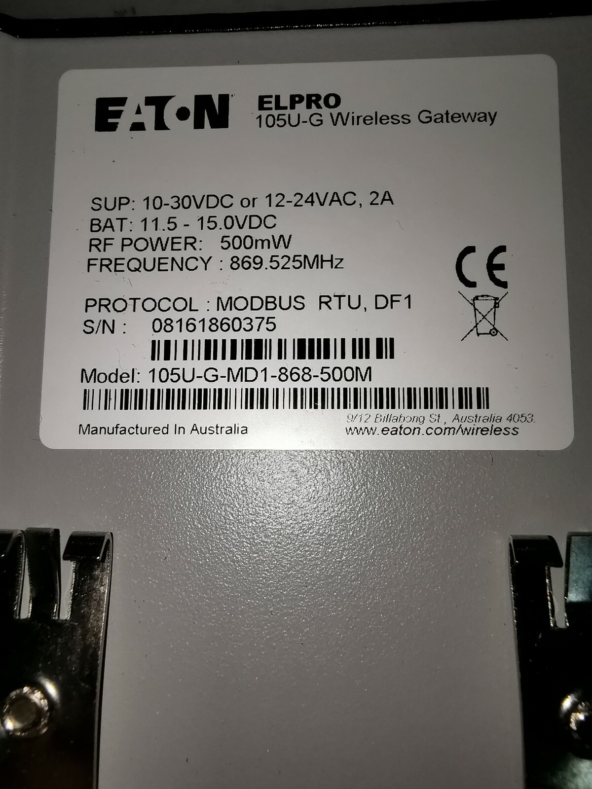 Eaton EL-105U-G-MD1-868-500M Eaton Elpro 105U-G Wireless Gateway EL-105U-G-MD1-868-500M 6