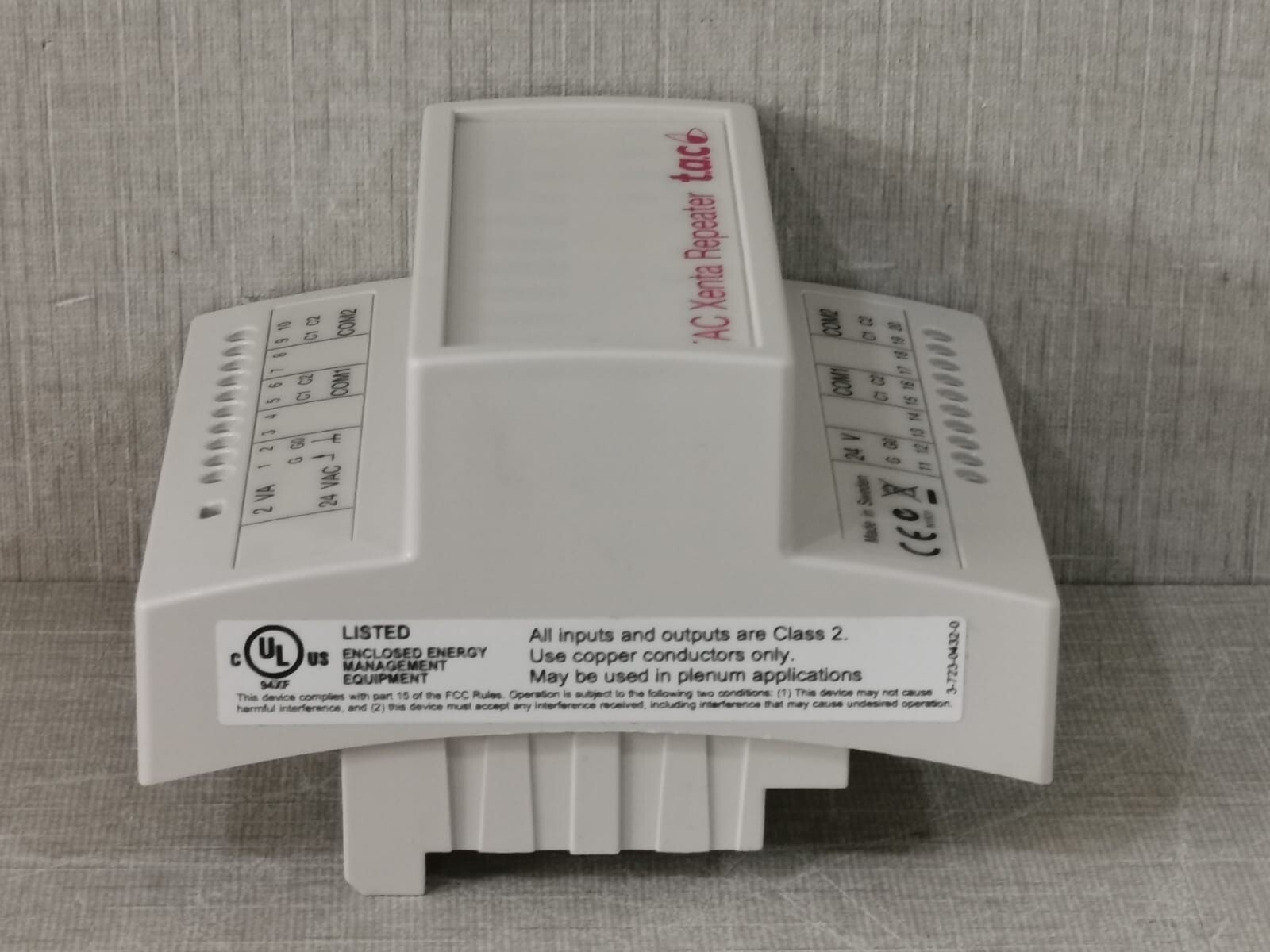 Schneider TAC Xenta TP/FT-10 Repeat Schneider Electric TAC Xenta TP/FT-10 Repeat 0-073-0912-0- WITHOUT BASE 5