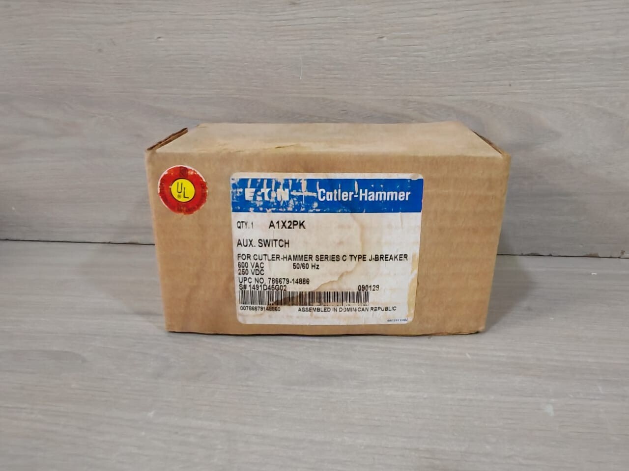 Eaton A1X2PK EATON A1X2PK AUX.SWTCH FOR CUTLER-HAMMER SER.C TYPE J-BREAKER 1491D45G02 600VAC 10