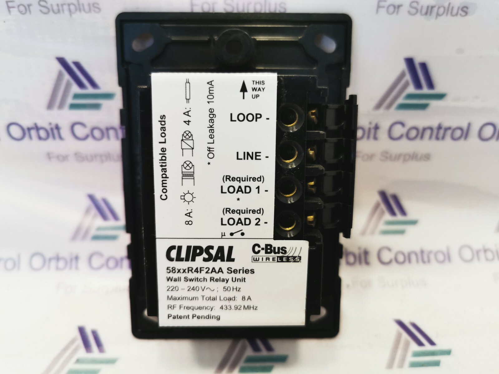 Clipsal 5854R4F2AA Clipsal 5854R4F2AA C-Bus Wireless 4 Button 2 Channel 4A Relay Unit 5