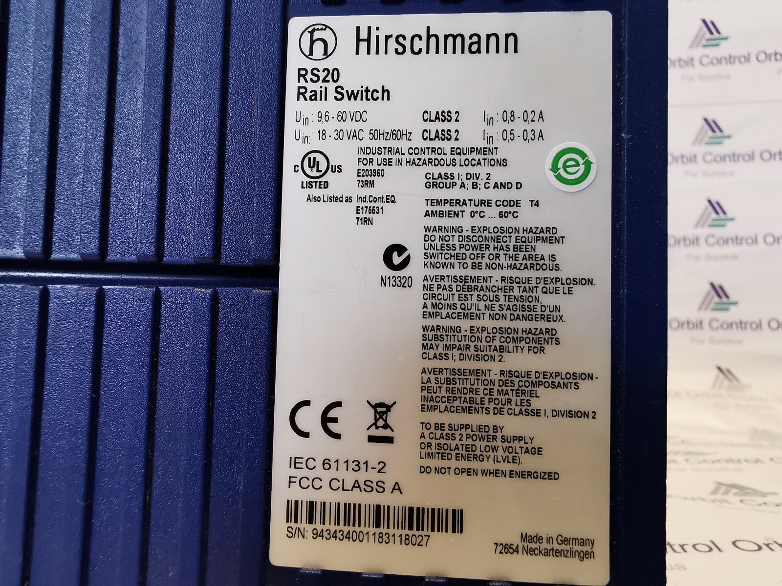 Hirschmann RS20-0400M2M2SDAEHH05.0.02 Hirschmann RS20 Rail Switch RS20-0400M2M2SDAEHH05.0.02 4