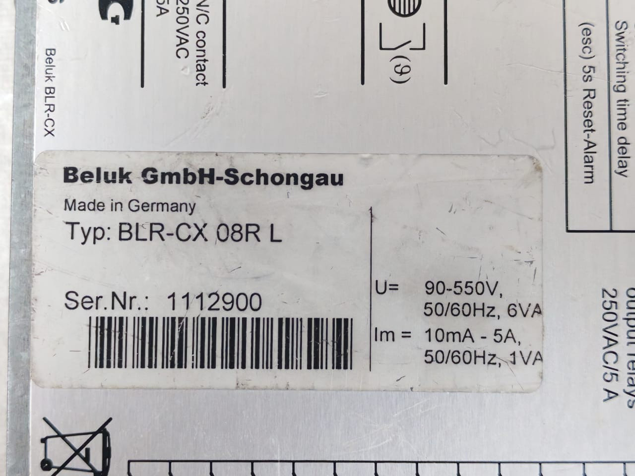 Beluk BLR-CX 08R L Beluk BLR-CX 08R L Power Factor Regulator 4