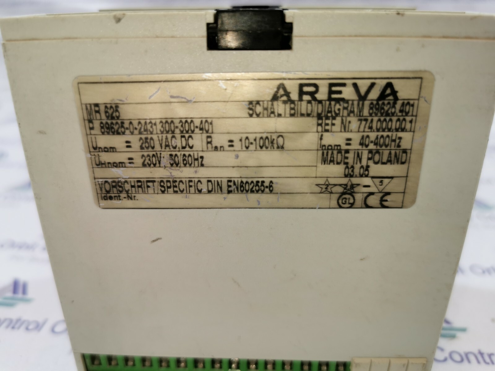 ALSTOM MR625 ALSTOM MR625 AREVA Relay for monitoring the state of isolation 2