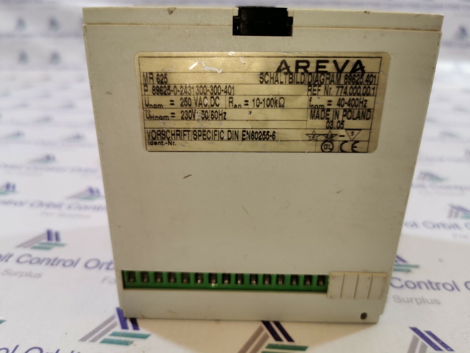 ALSTOM MR625 ALSTOM MR625 AREVA Relay for monitoring the state of isolation 3