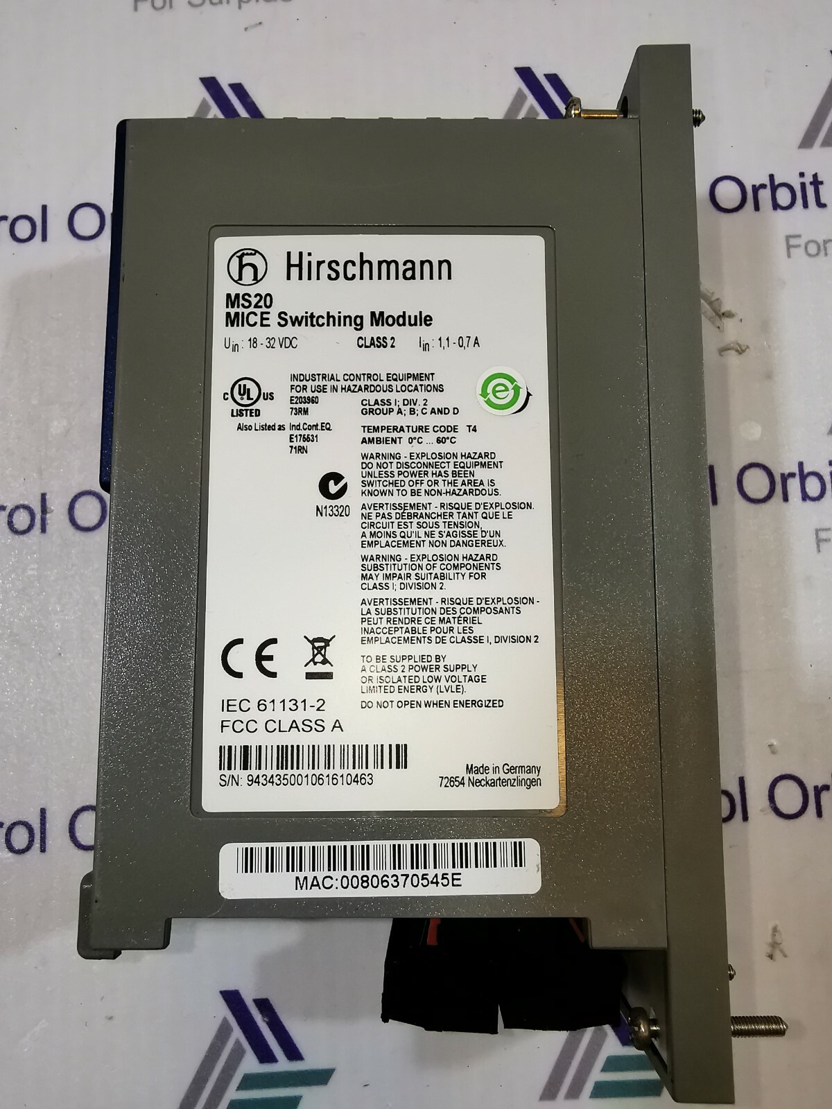 Hirschmann MS20 HIRSCHMANN MS20 MICE SWITCHING MODULE 2