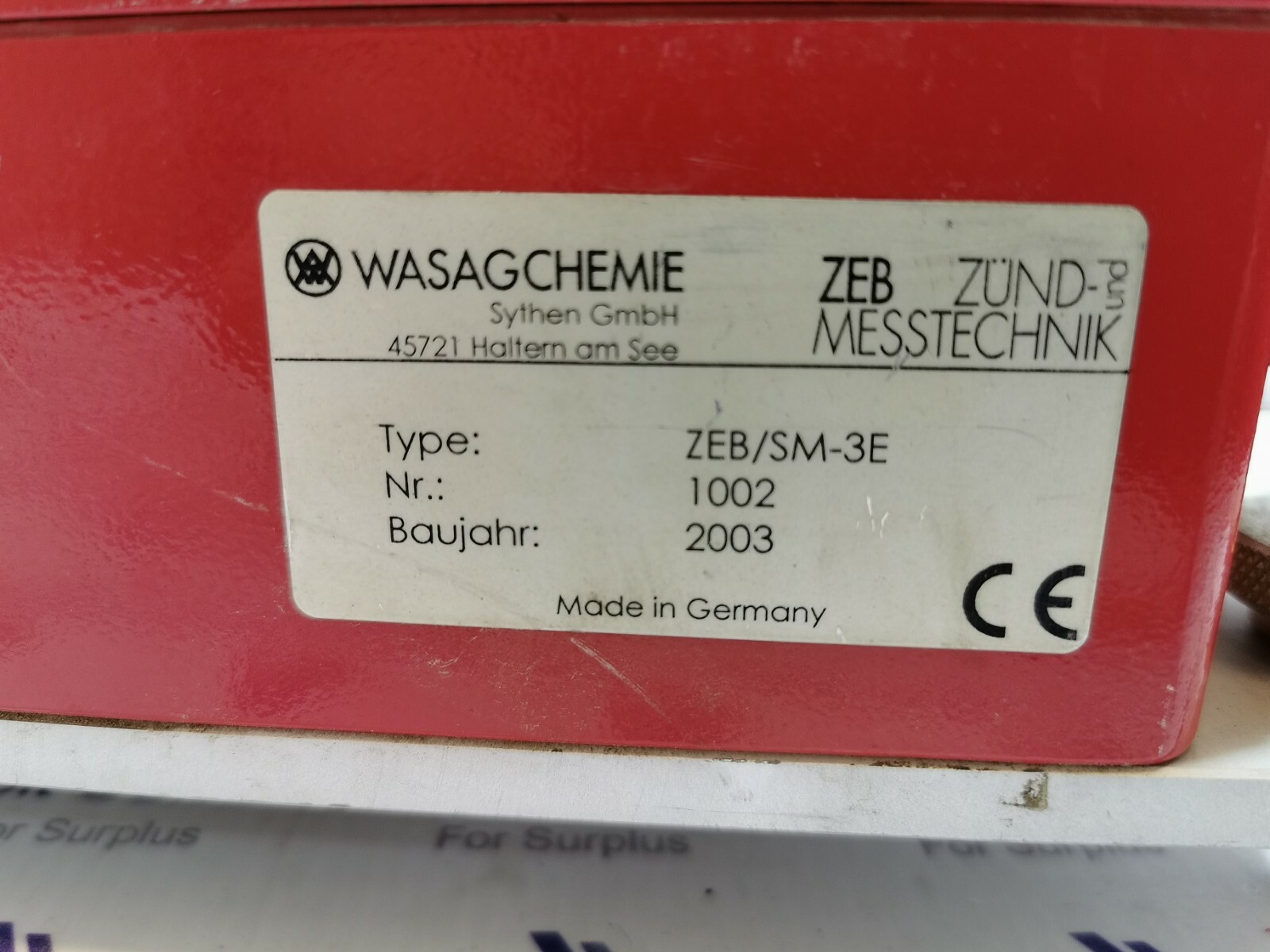 UNKNOWN GMBH-45721 WASAGCHEMIE ZEB/SM-3E SYTHEN GmbH 45721 Haltem am See 6