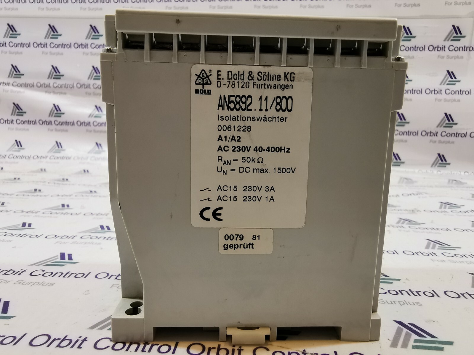 E.Dold & Sohne KG D-78120 E.dold KG D 78120 & Sohne KG D 78120 Furtwangen AN5892.11/800 Isolationswachte 3