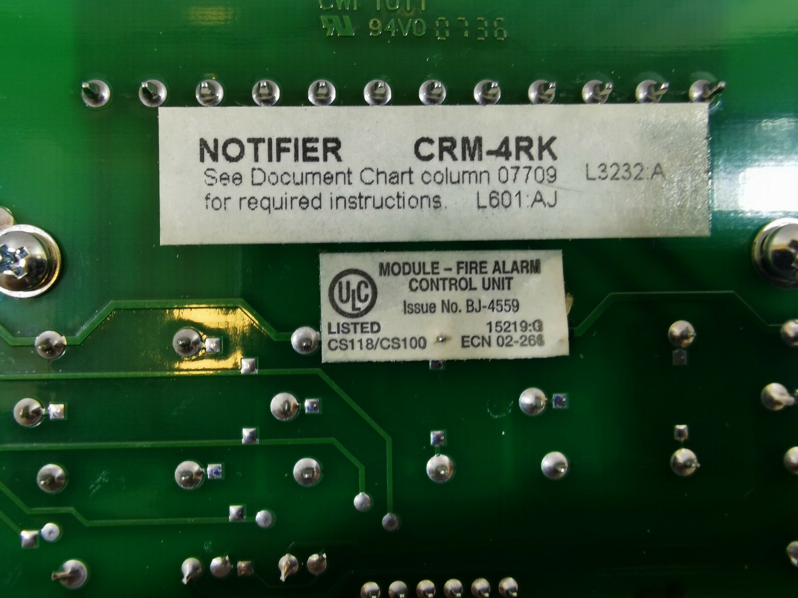 NOTIFIER CRM-4RK NOTIFIER CRM-4RK MODULE FIRE ALARM CONTROL UNIT 10