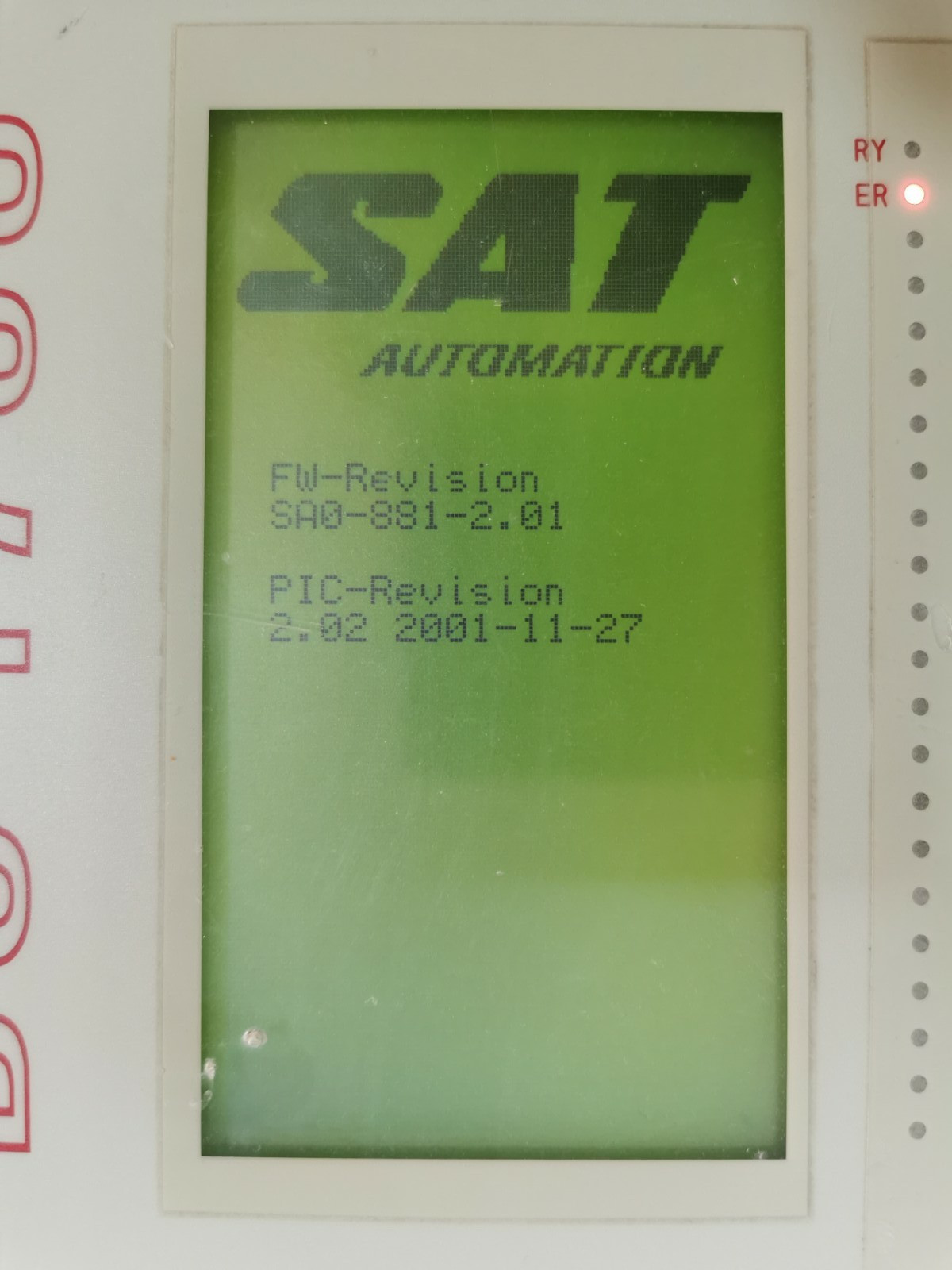 SAT BC 1703 SAT Automation BC 1703 Panel CM-0881 2