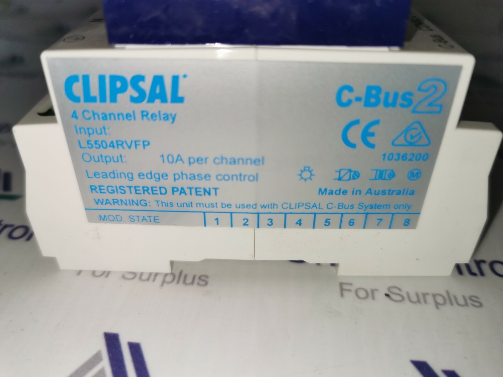 Clipsal L5504RVFP CLIPSAL L5504RVFP Relay 4 Channel 10 5