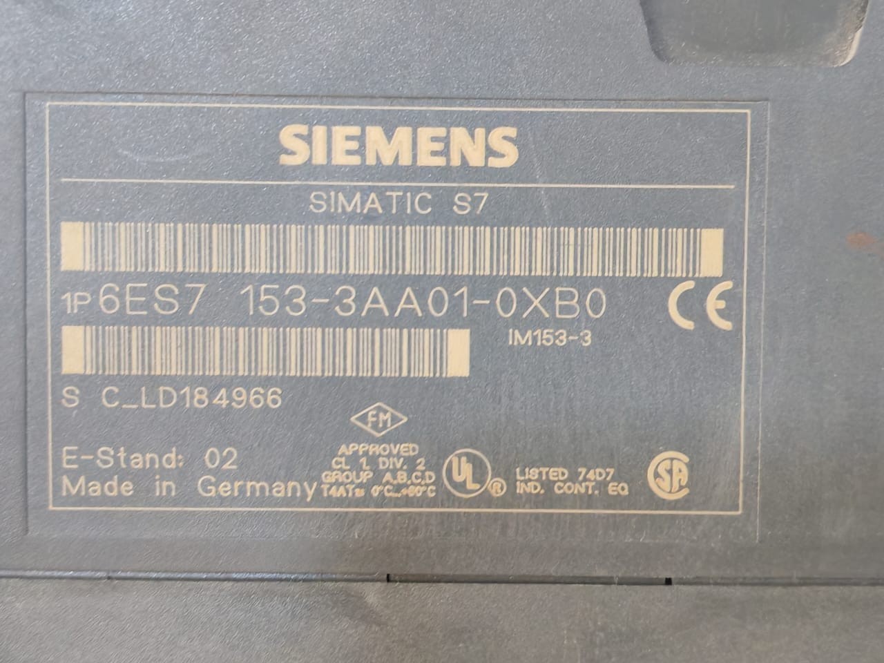 Siemens 6ES7-153-3AA01-0XB0 SIEMENS 6ES7 153-3AA01-0XB0 SIMATIC ET 200M INTERFACE MODULE 2