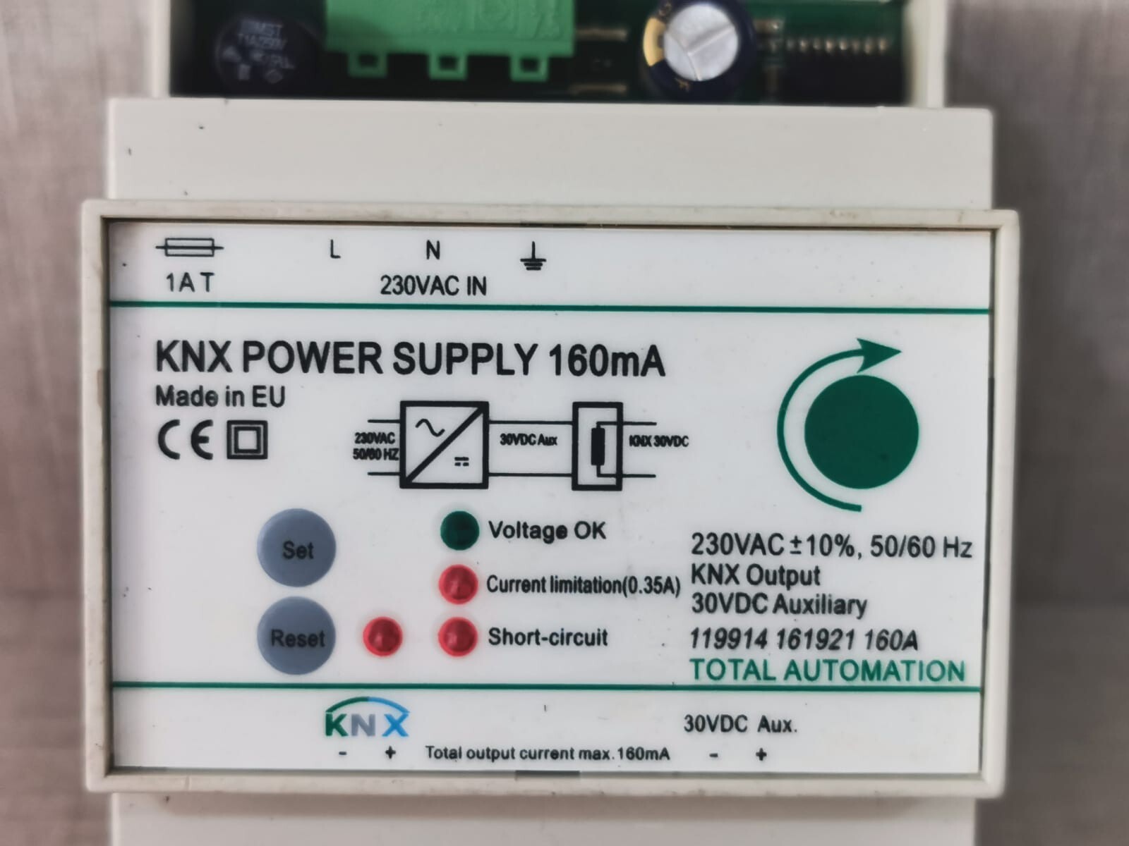 KNX 16 mA KNX POWER SUPPLY 160 mA TOTAL AUTOMATION 2