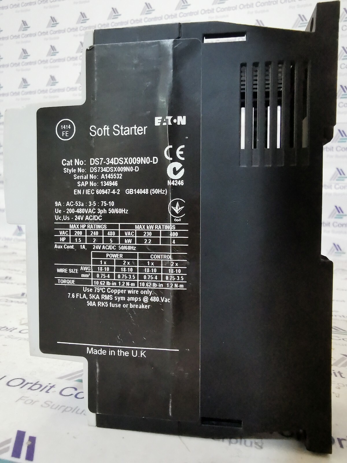 Eaton DS7-34DSX009N0D EATON SOFT STARTER DS7-34DSX009N0D 2