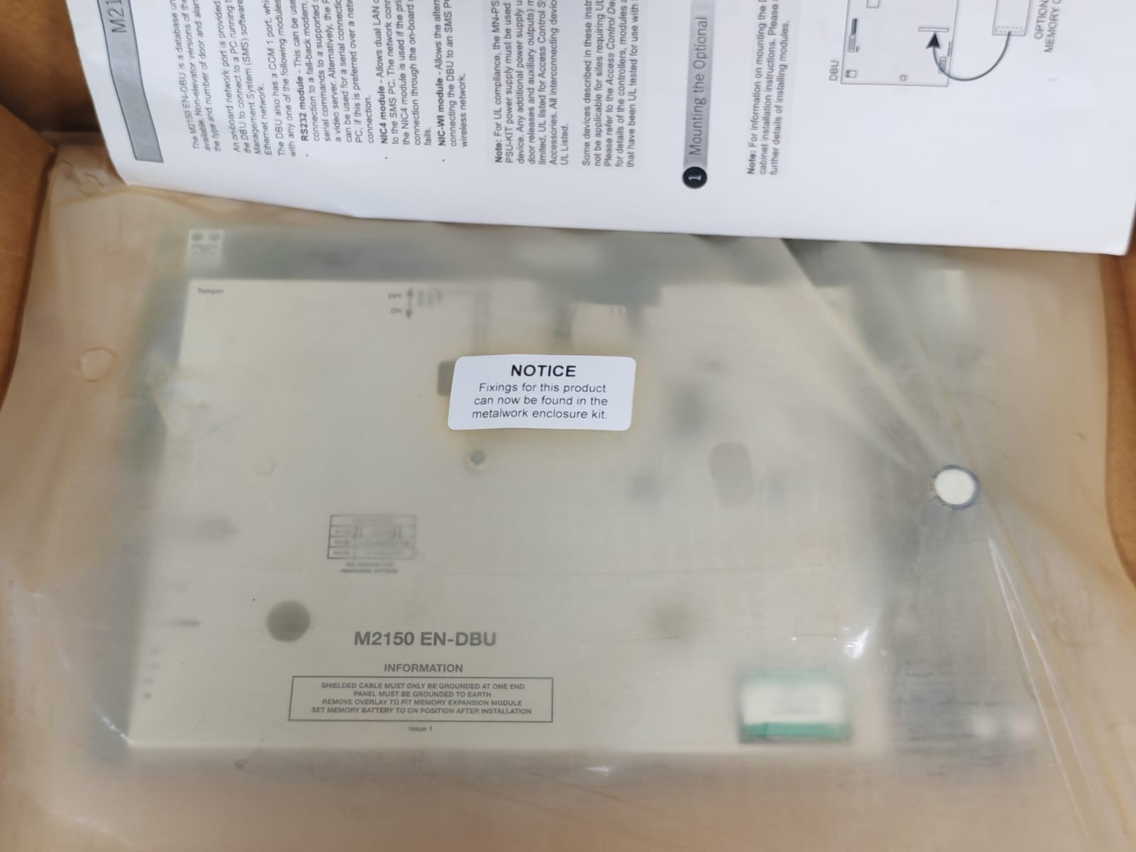 SYMMETRY M2150-EN-DBU-S SYMMETRY M2150-EN-DBU-S DATA BASE UNIT 8