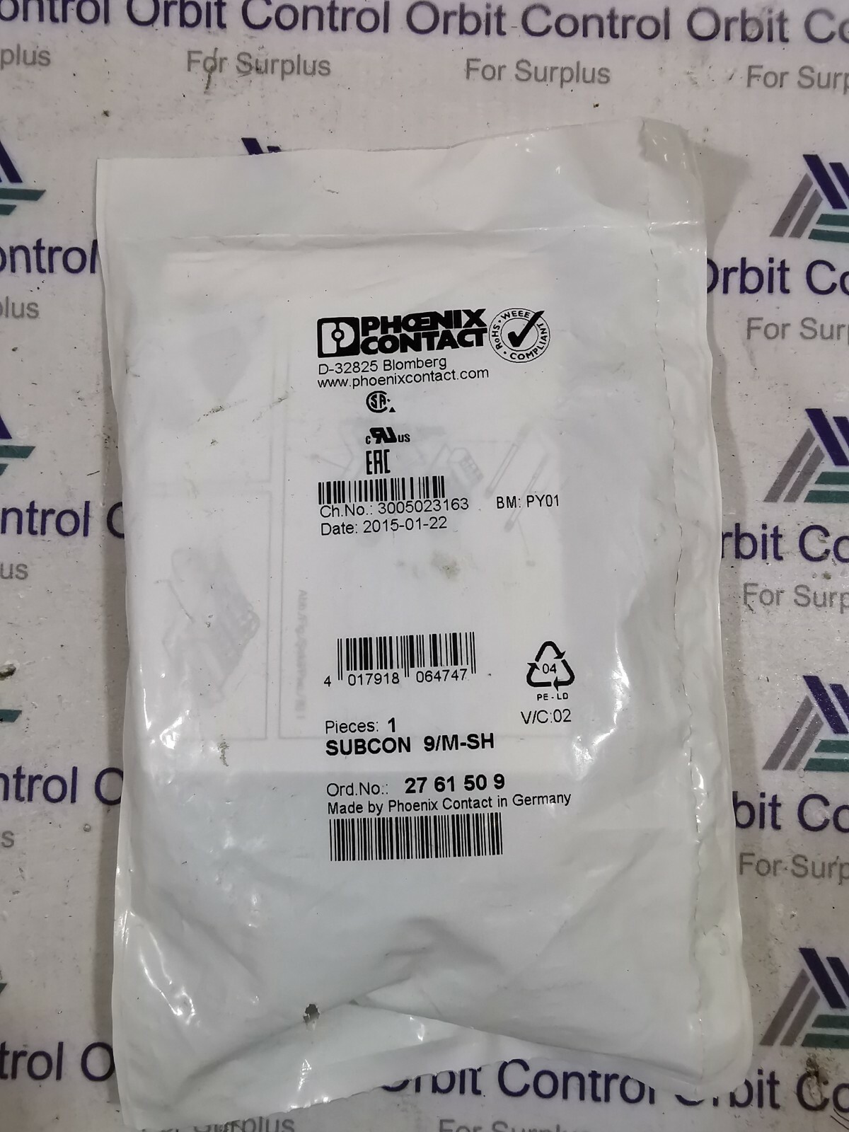 PHOENIX CONTACT D-32825 BLOMBERG / SUBCON 9/M-SH