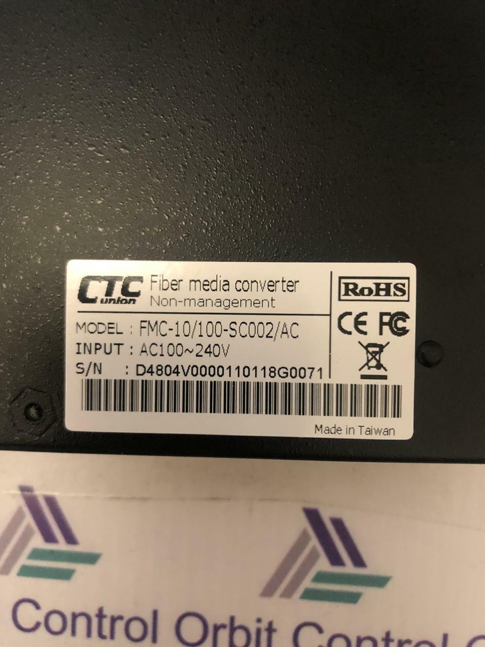 Media Converter FMC-10 CTC FMC-10/100-SC002 / AC FIBER MEDIA CONVERTER 3
