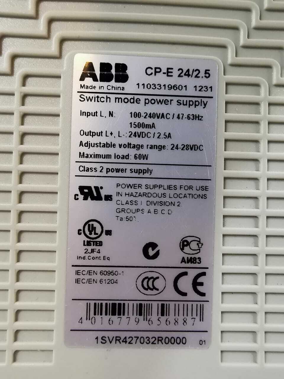ABB 1SVR427032R0000 ABB CP-E 24/2.5 Switch Mode Power Supply 1SVR427032R0000 3